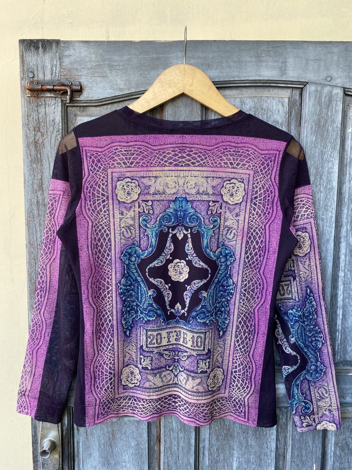 Vintage Vintage Bohemian Print Sheer Mesh Long Sleeve Top Japanese Size M / US 6-8 / IT 42-44 - 2 Thumbnail