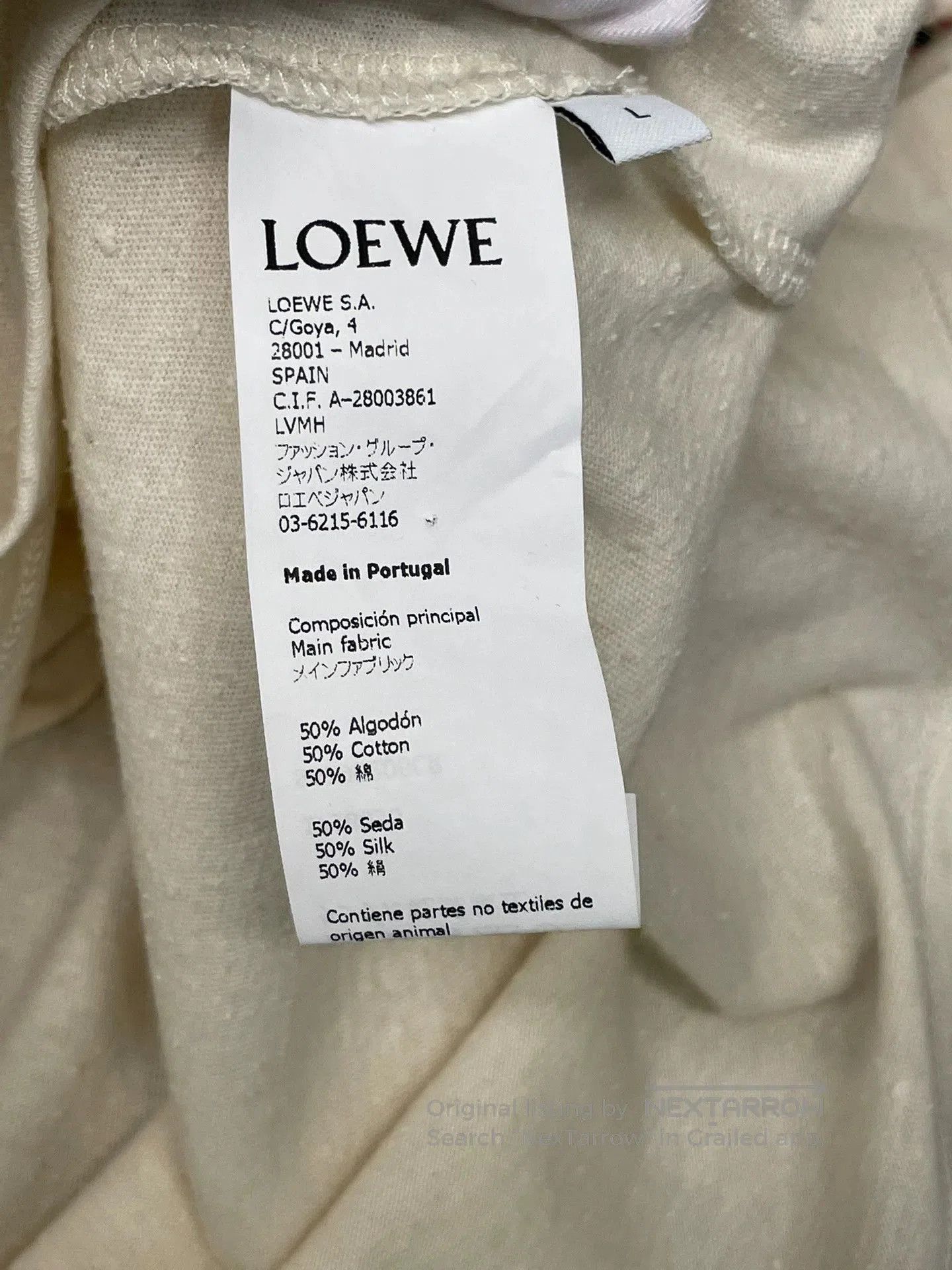 Loewe Loewe Beige Cotton T-shirt L. Size US L / EU 52-54 / 3 - 7 Thumbnail