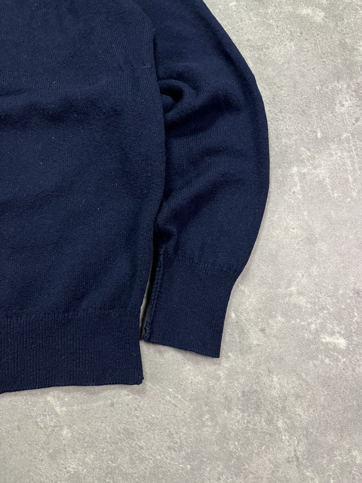 Burberry Vintage Burberrys Navy Blue Lambswool Logo Sweater L XL Size US XL / EU 56 / 4 - 10 Thumbnail