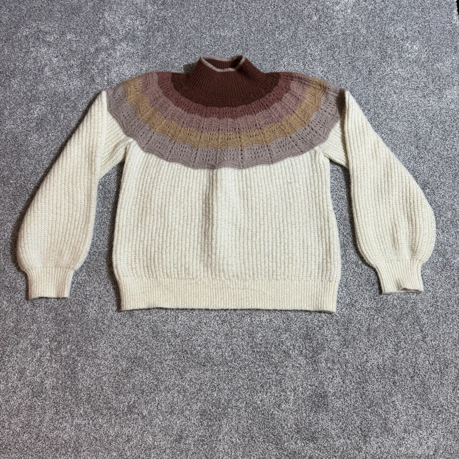 Other Cottagecore Sweater Women Large Grandpacore Fair Isle Retro Size L / US 10 / IT 46 - 1 Thumbnail