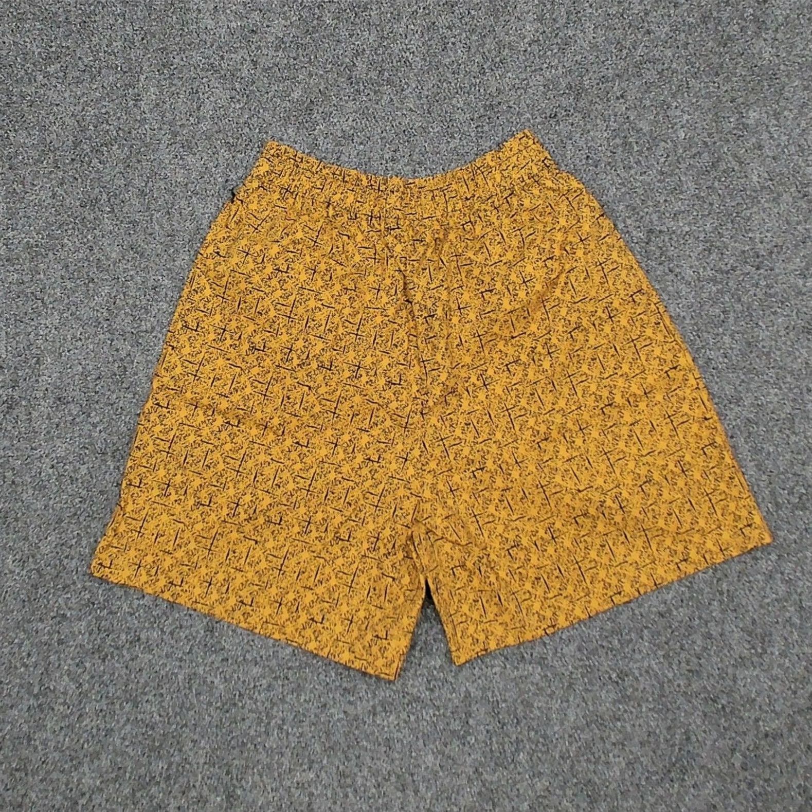 Vintage VINTAGE 80s Abstract Geometric High Waisted Paperbag Shorts Womens S Yellow Size 28" / US 6 / IT 42 - 4 Thumbnail