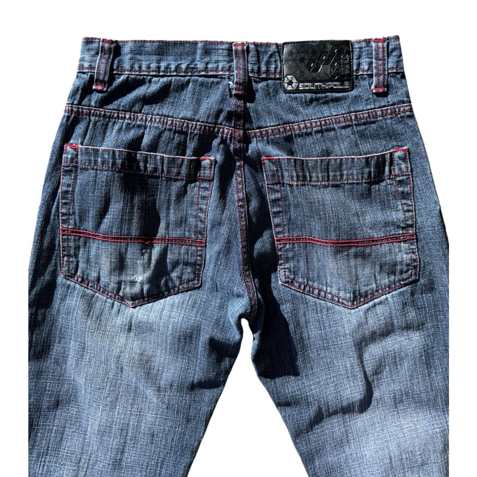 Southpole SouthPole Jeans Skater Grunge Wide-Leg Red Stitching 32x32 Y2K Baggy Streetwear Sz 32 Mens RARE Size US 32 / EU 48 - 3 Thumbnail