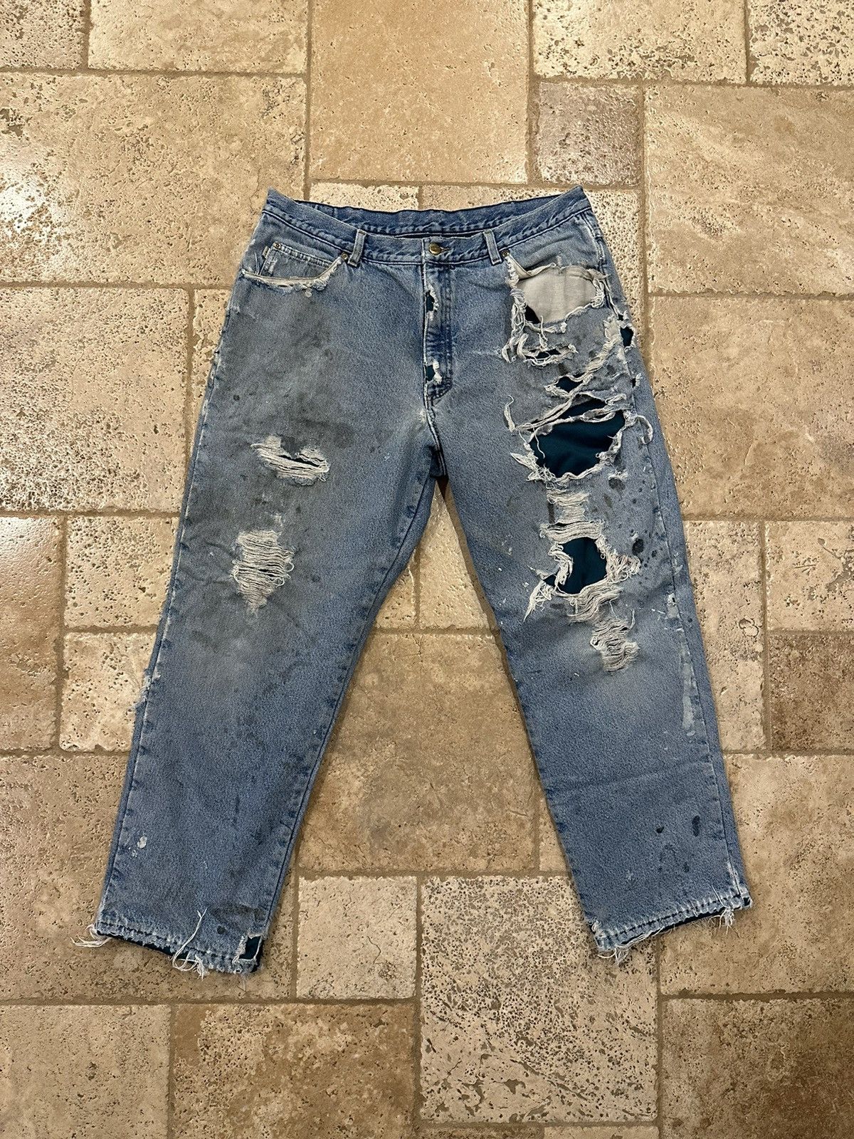 L.L. Bean Vintage L.L. Bean Double L Classic Fit Thrashed Blue Denim Size US 36 / EU 52 - 1 Thumbnail