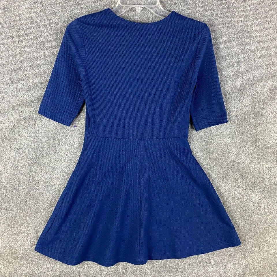 Topshop Topshop Dress Women's Size 6 A-Line Navy Blue 100% Polyester Size M / US 6-8 / IT 42-44 - 7 Thumbnail