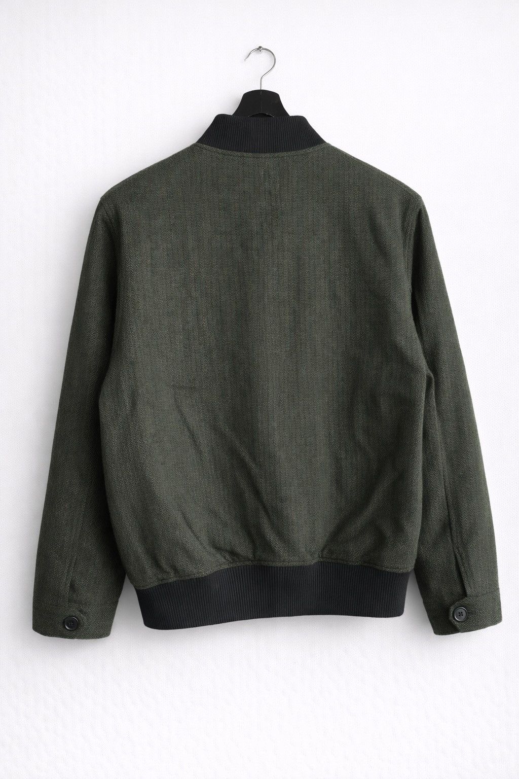 Japanese Brand Vintage Temptation Herringbone Jacket Olive Green Wool Blend Size US L / EU 52-54 / 3 - 2 Thumbnail