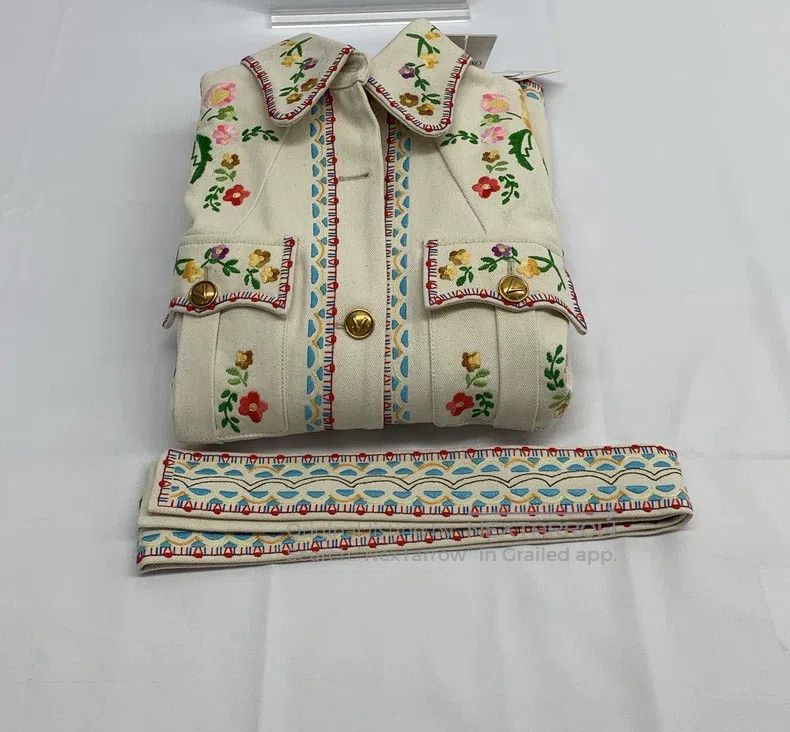 Valentino Valentino Embroidered floral single-breasted long-sleeved Size M / US 6-8 / IT 42-44 - 4 Thumbnail