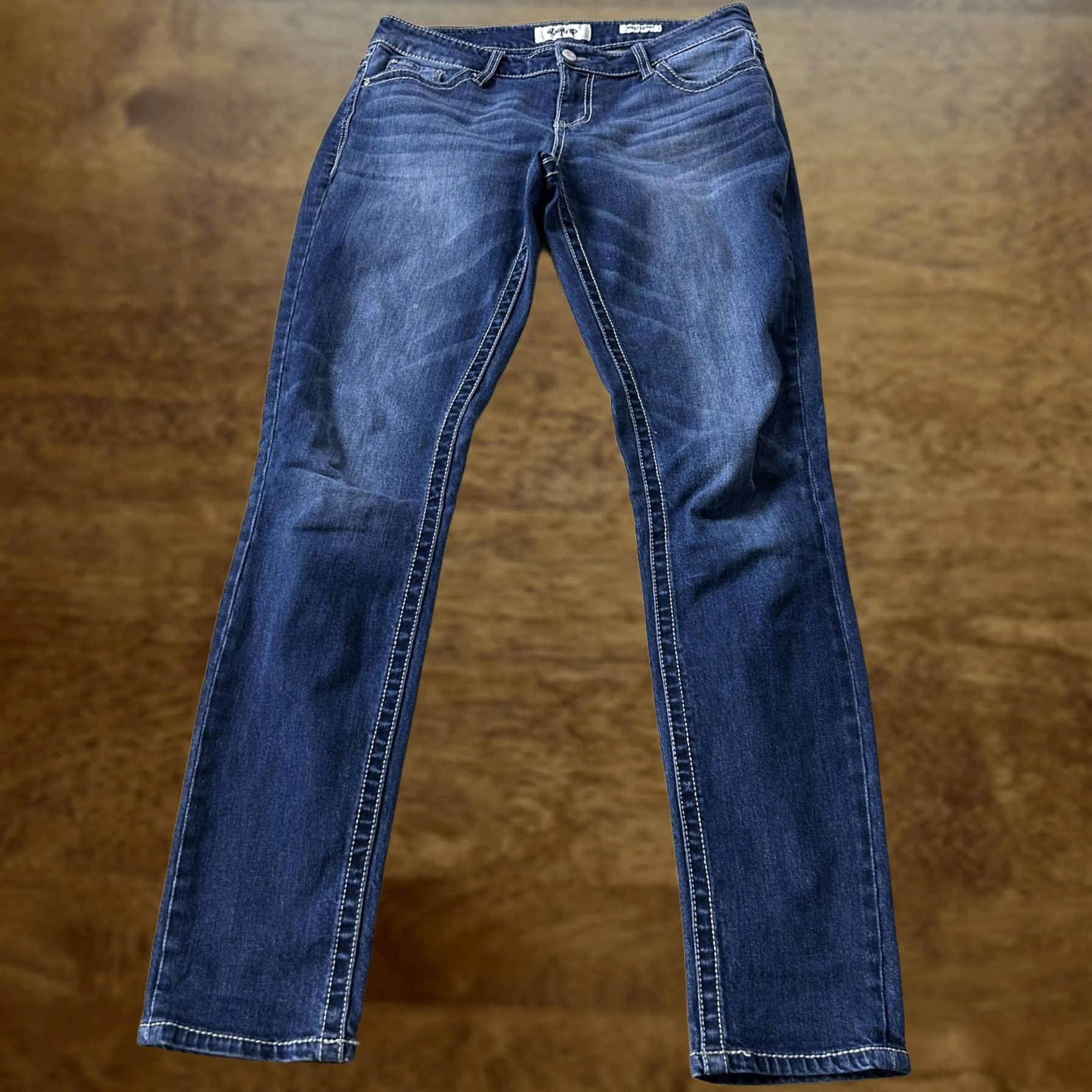 Vintage Daytrip Virgo Skinny Jeans Womens 29L Med Wash Blue Distressed Denim Stretch Size 29" - 1 Thumbnail