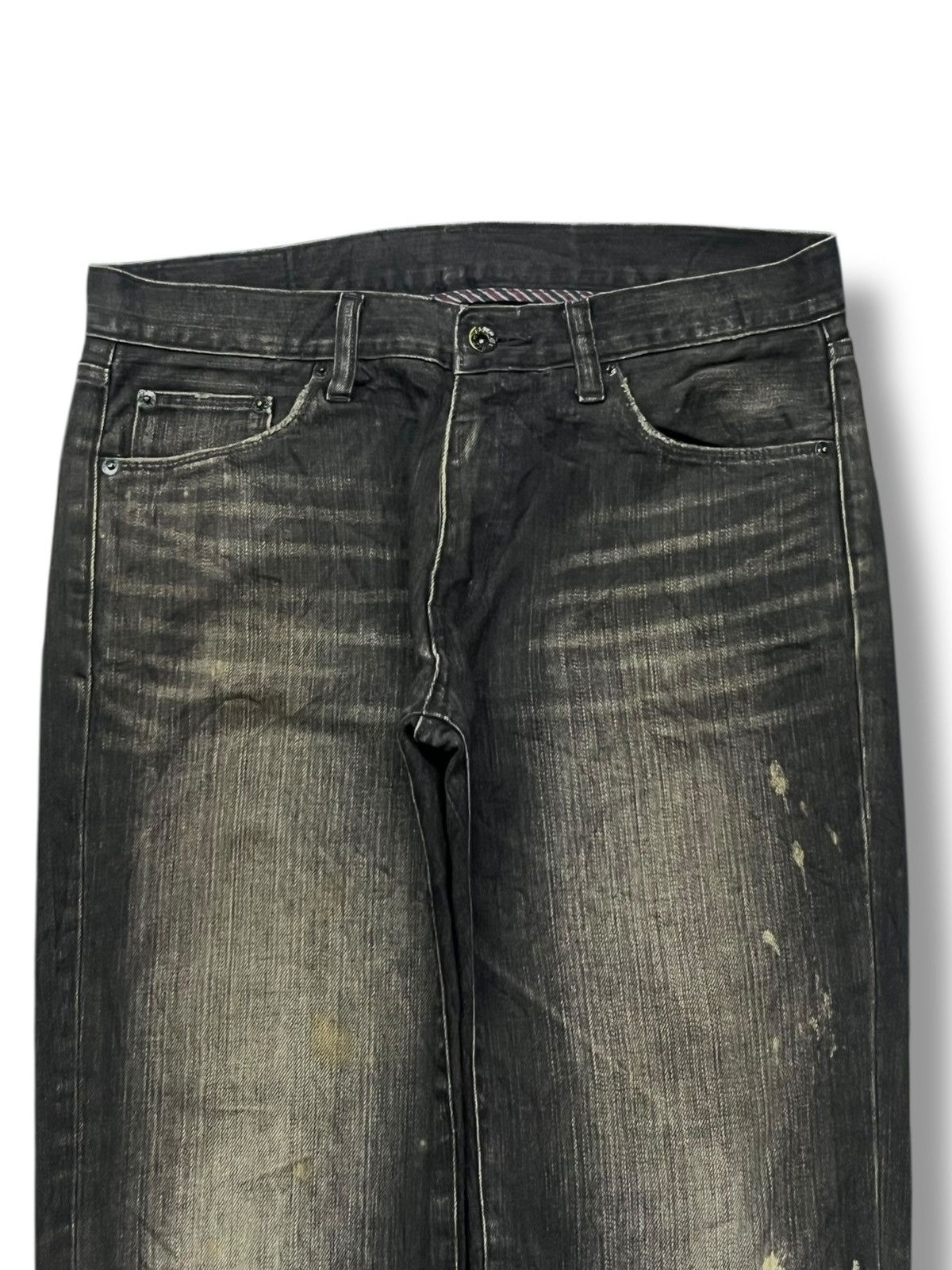 Uniqlo Vintage 00s Uniqlo S-001 - Faded Black Wash,Distressed Denim Size US 33 - 4 Thumbnail