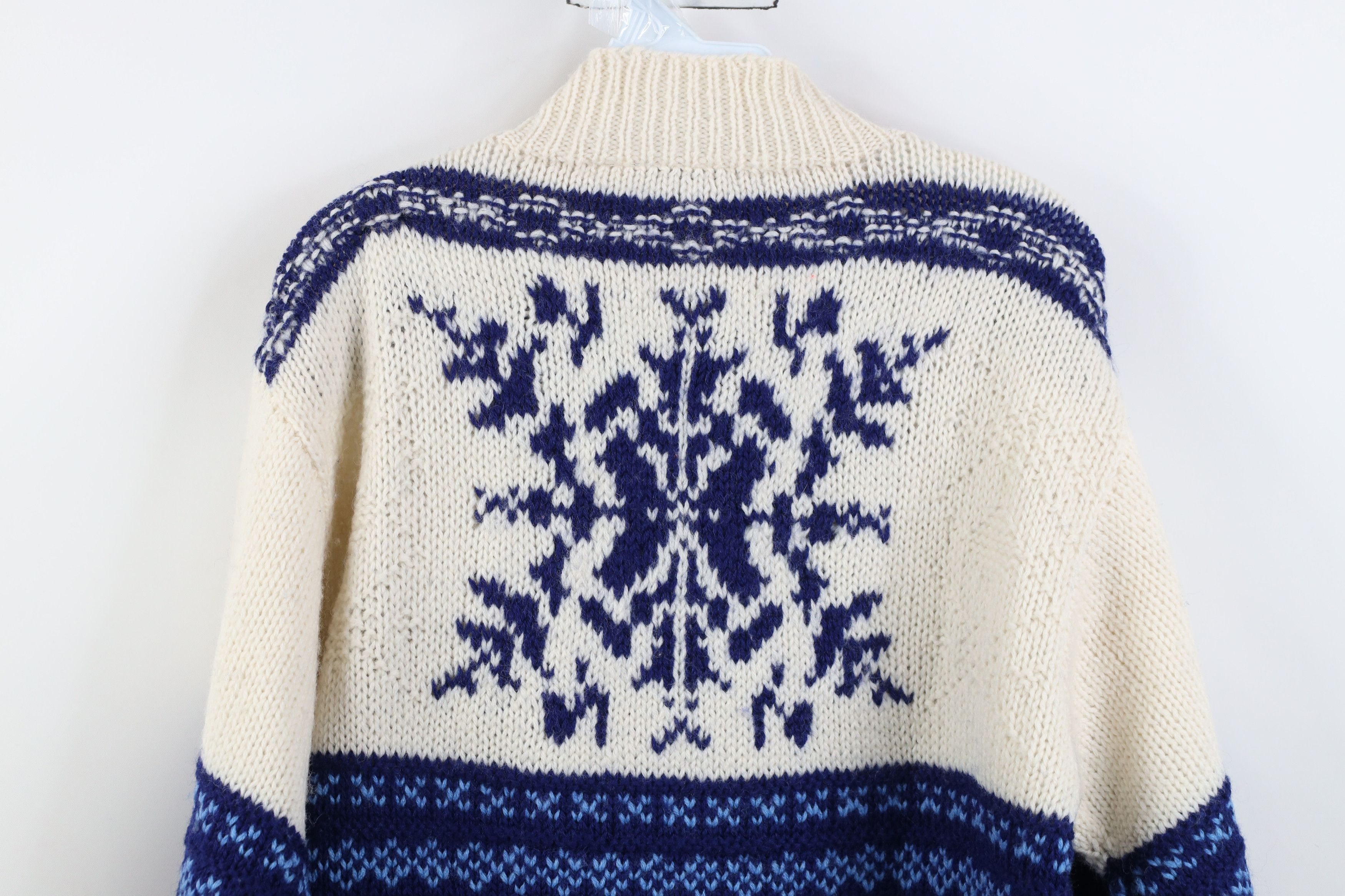 Vintage Vintage 90s Streetwear Fair Isle Snowflake Mock Neck Sweater Size M / US 6-8 / IT 42-44 - 9 Thumbnail