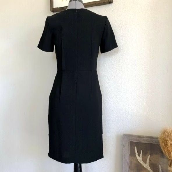 Vintage ARGENT Sheath Dress Pockets Black Career Work Size 0 Women Short Sleeve Size XS / US 0-2 / IT 36-38 - 4 Thumbnail
