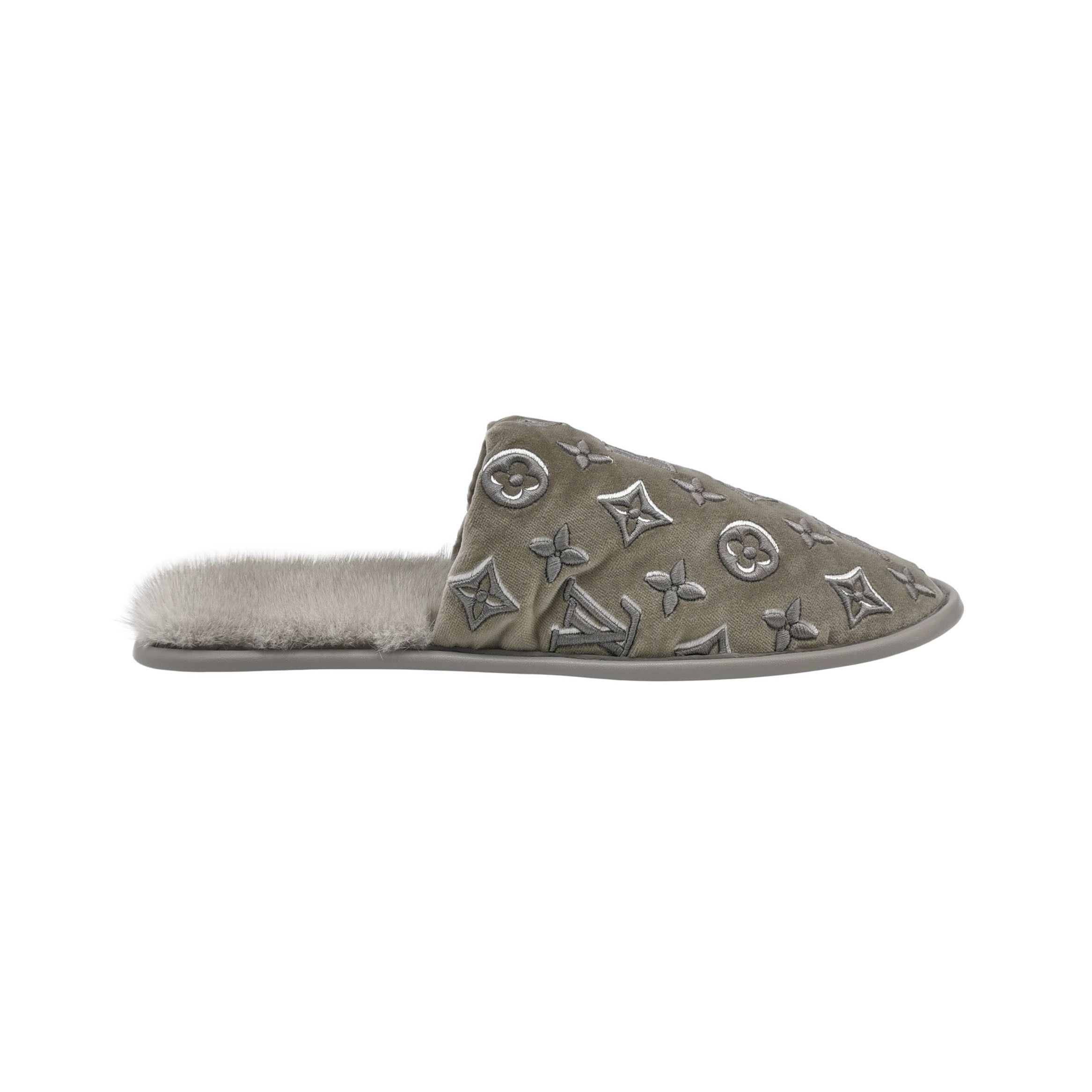 Louis Vuitton Louis Vuitton Monogram Velvet Fur Slides 40 Size US 10 / IT 40 - 1 Thumbnail