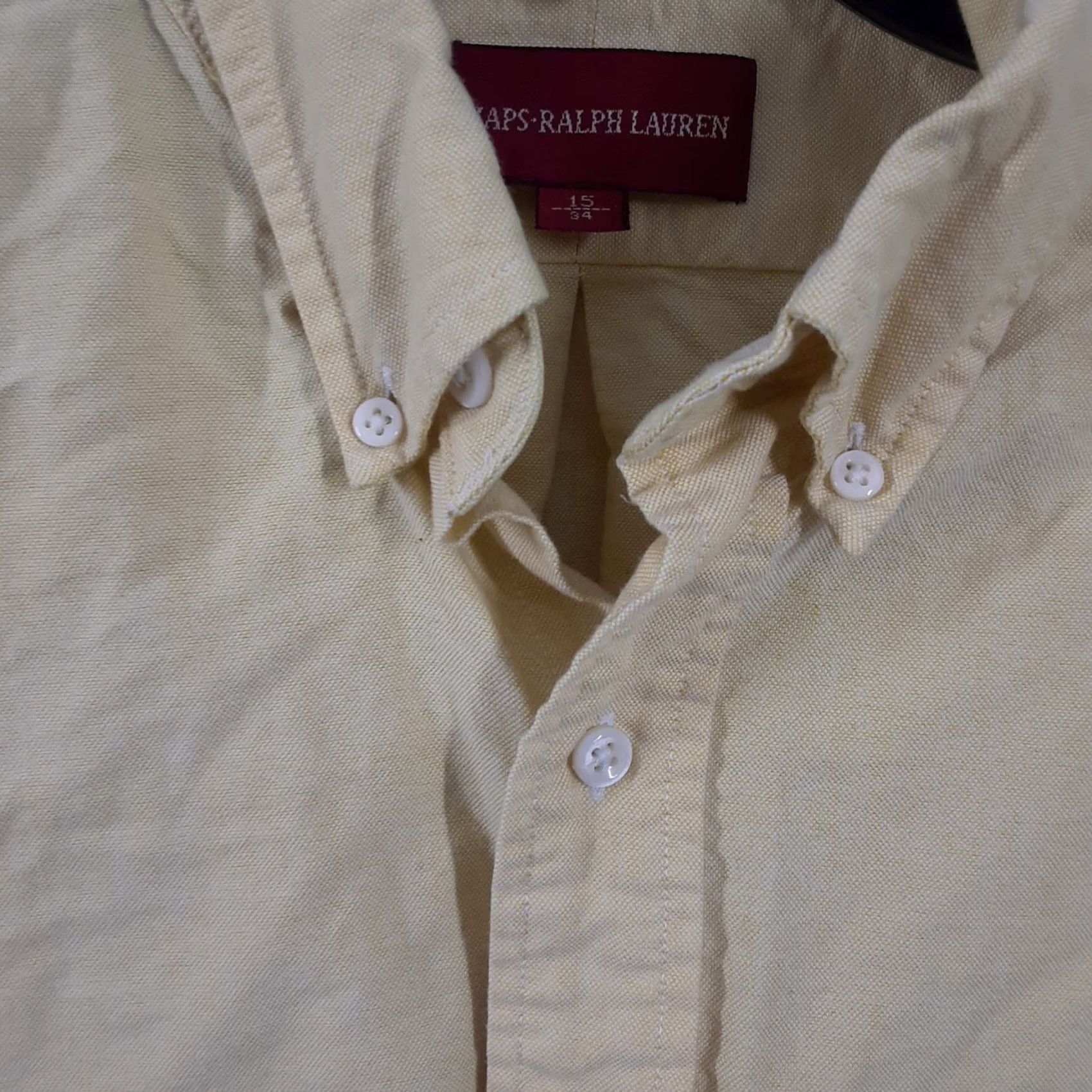 Ralph Lauren Chaps Ralph Lauren Button-Down Shirt Mens 15 34 Yellow Long Sleeve Solid Button-Up Collar Polo Shirt Size US M / EU 48-50 / 2 - 4 Thumbnail