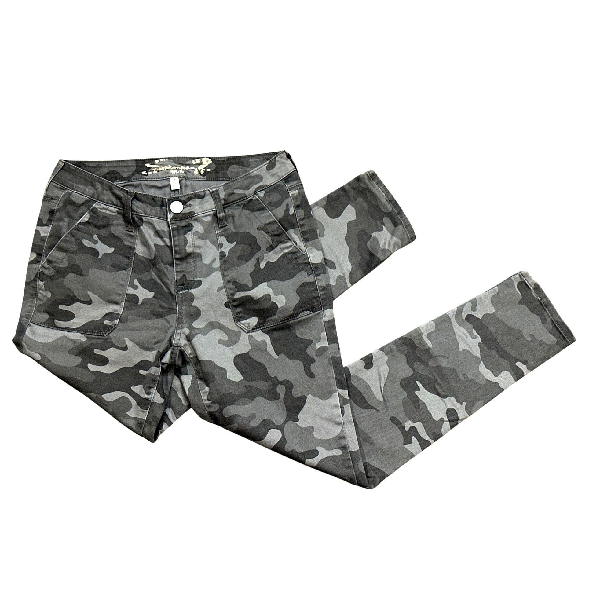 Seven 7 Seven7 Utility Camouflage Denim Mid Rise Slim Straight Jeans Size 30" / US 8 / IT 44 - 14 Thumbnail