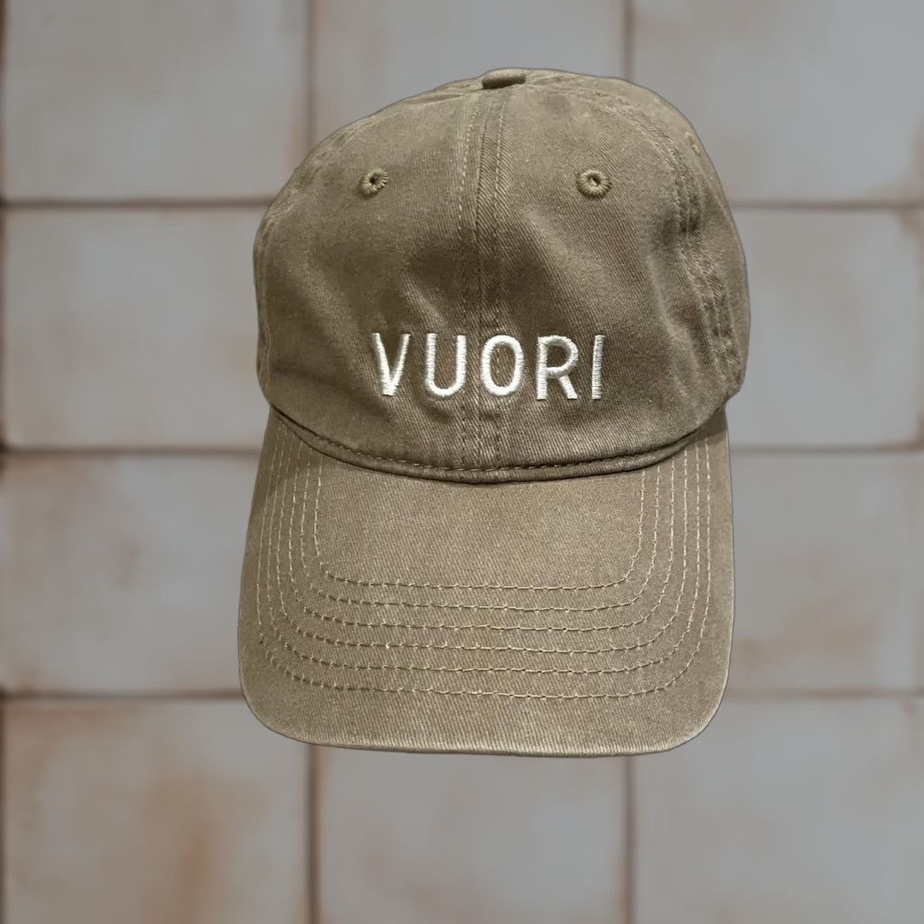 Vuori Vuori Baseball Cap One Size Tan Twill Logo Embroidered Casual Mens Hat Strap Back Adjustable Vintage No Size ONE SIZE - 1 Thumbnail
