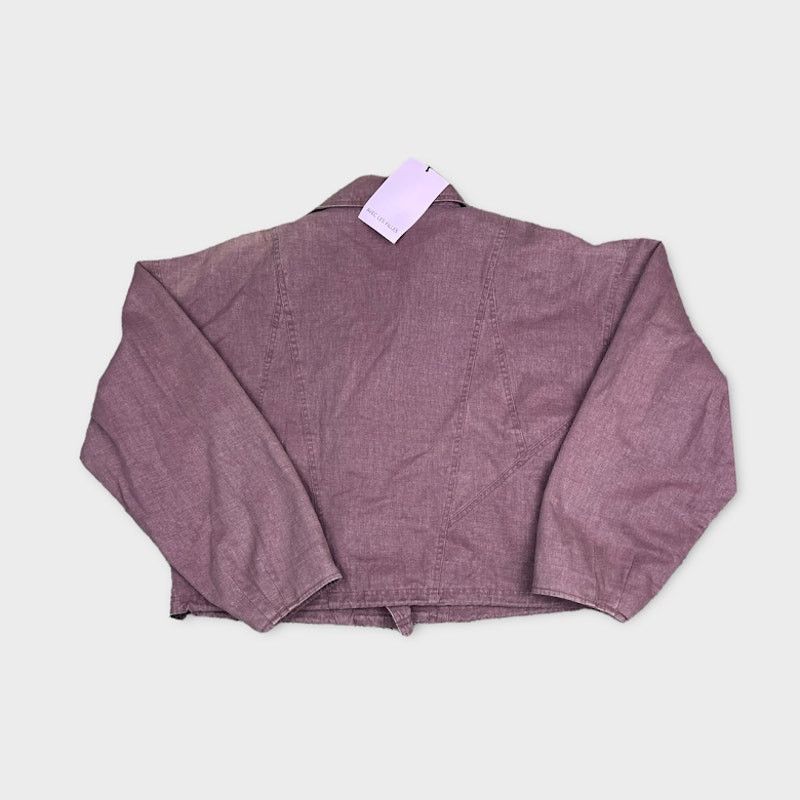 Nordstrom Avec Les Filles | Short Denim Jacket Rose Purple | S NWT Size S / US 4 / IT 40 - 3 Thumbnail