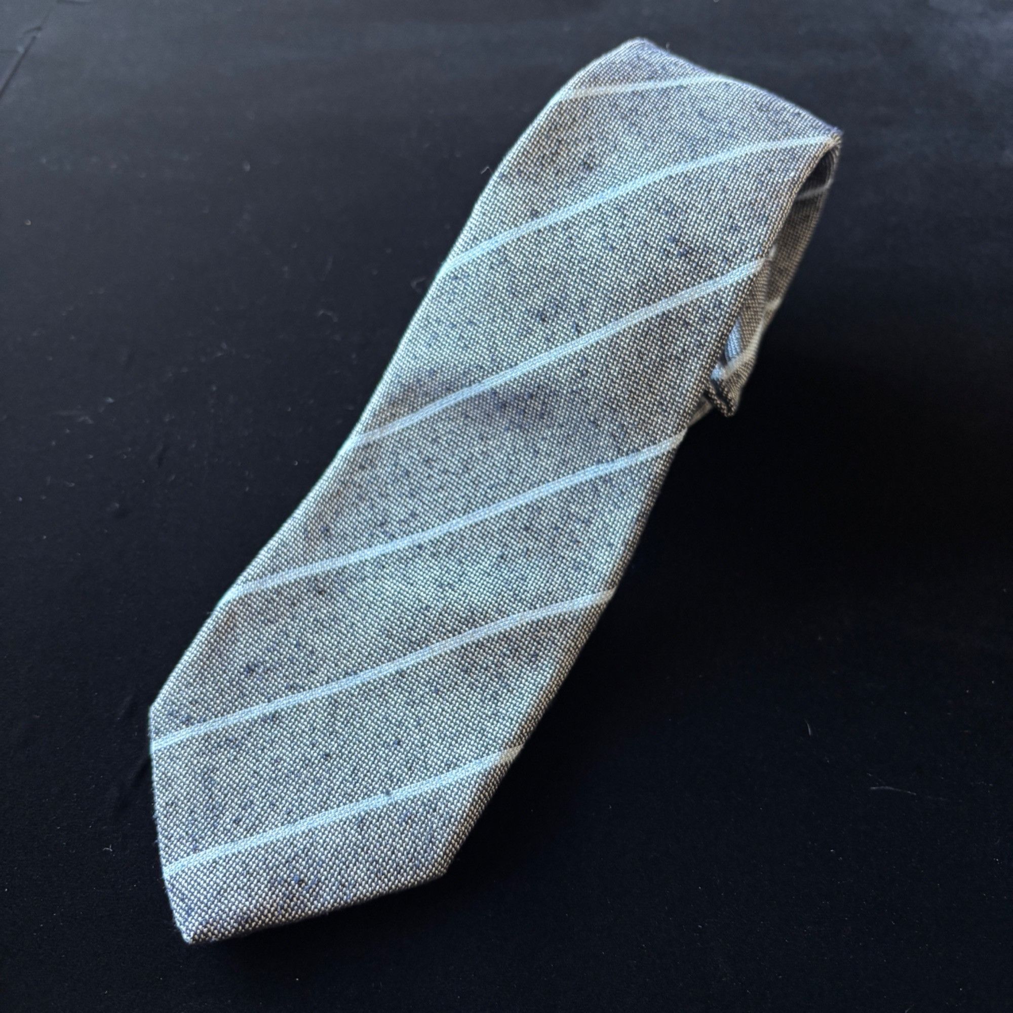 Psycho Bunny Psycho Bunny Tie Gray Pinstripe Silk Made in USA Skull Cross Size ONE SIZE - 8 Thumbnail
