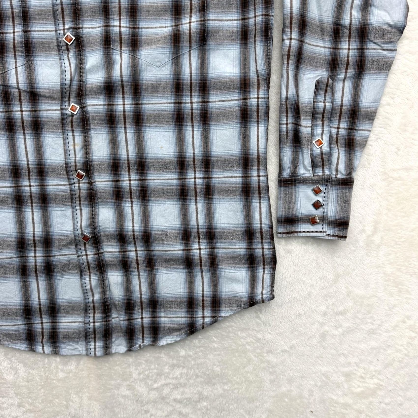 Vintage VINTAGE B&D by Panhandle Slim Shirt Mens Medium Blue Plaid Western Pearl Snap Shirt Mens Medium Blue Plaid Western Pearl Snap Size US M / EU 48-50 / 2 - 7 Thumbnail
