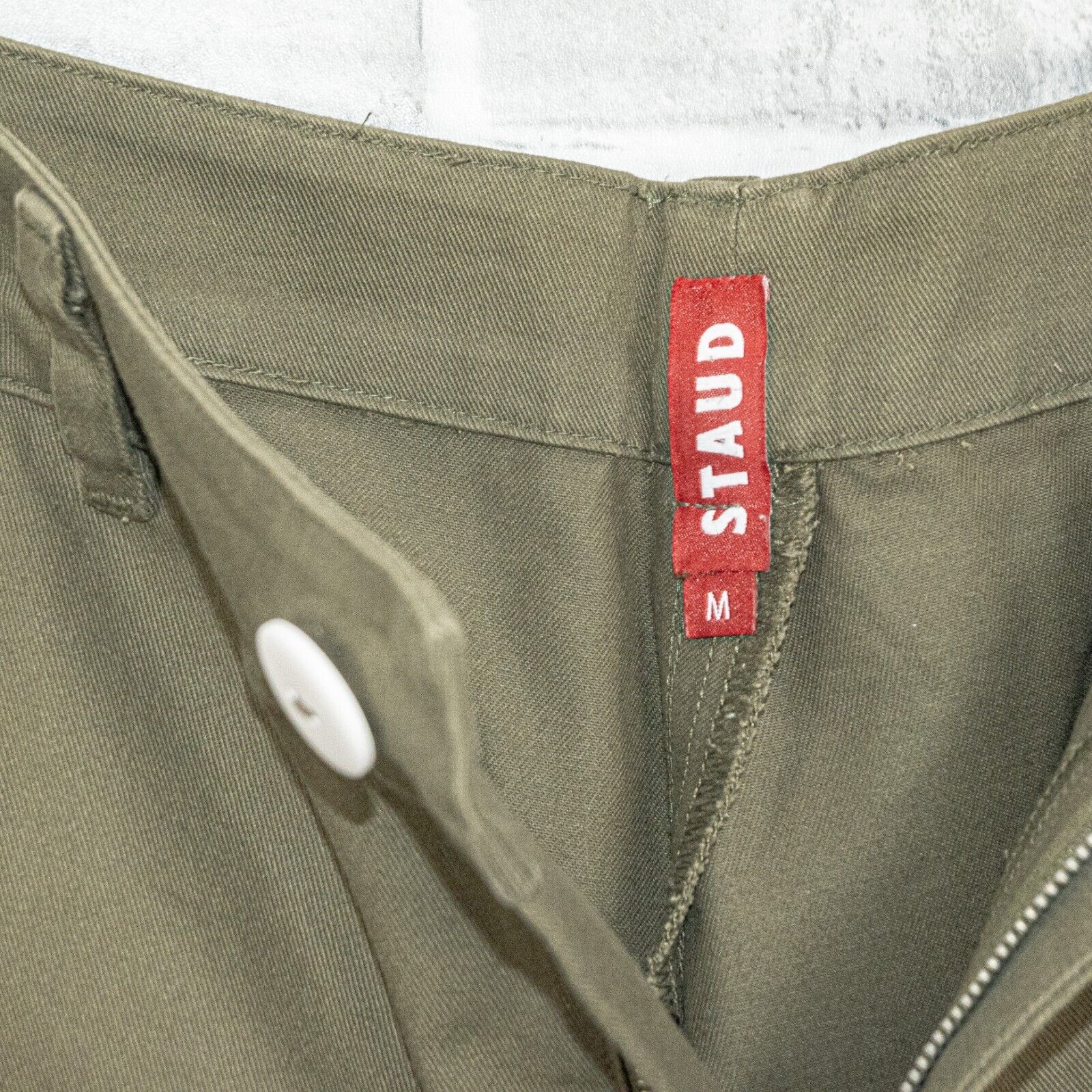 Staud STAUD Women's Wide Leg Crop Pants in Olive Green Size Medium Size 28" / US 6 / IT 42 - 2 Thumbnail