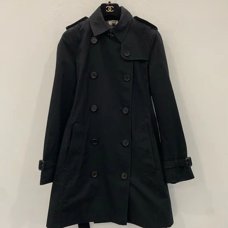 Burberry Burberry Women's Black Cotton Trench Coat Size XS / US 0-2 / IT 36-38 - 1 Thumbnail