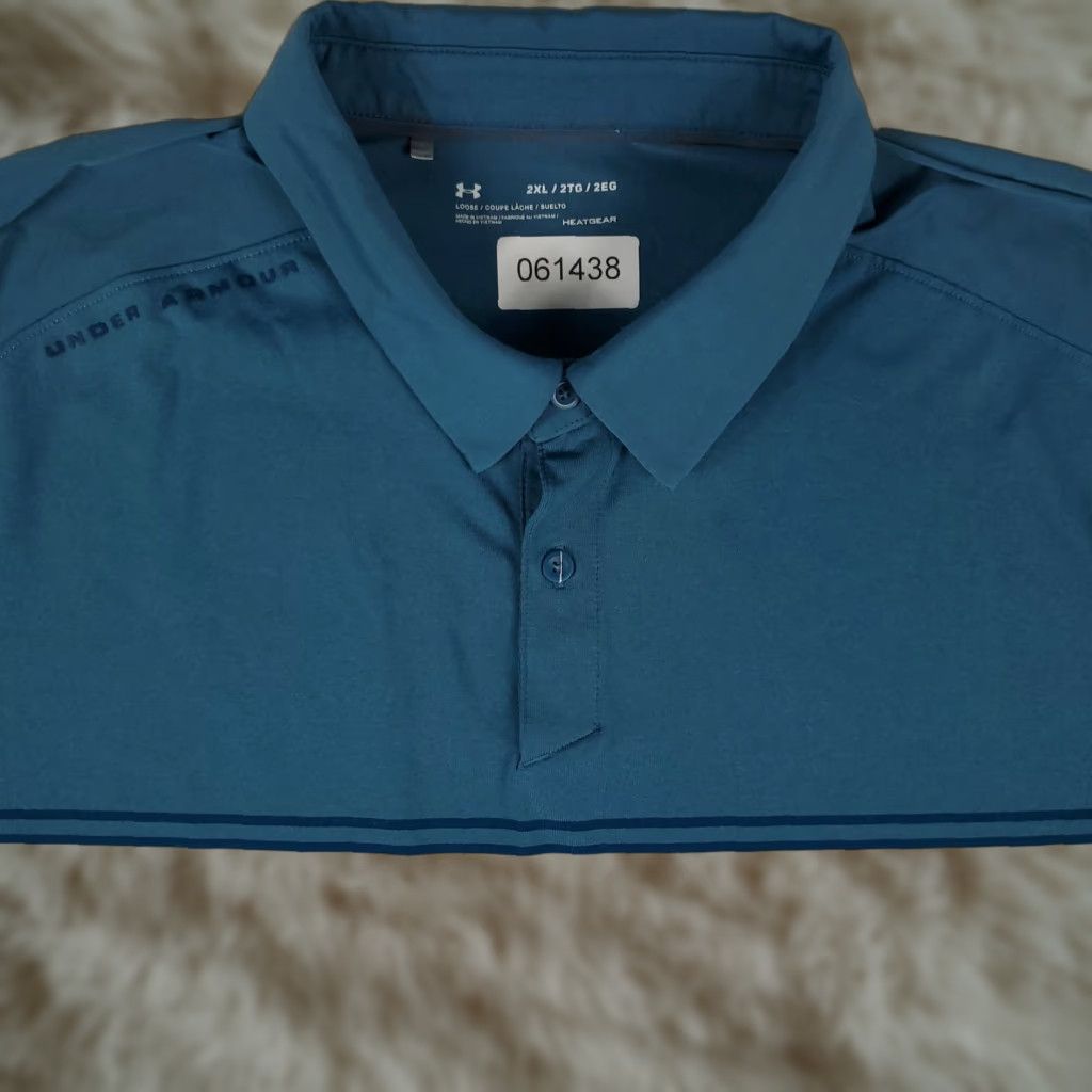 Under Armour Under Armour Shirt Mens 2XL Blue HeatGear Golf Polo Performance Athletic Loose Size US XXL / EU 58 / 5 - 1 Thumbnail
