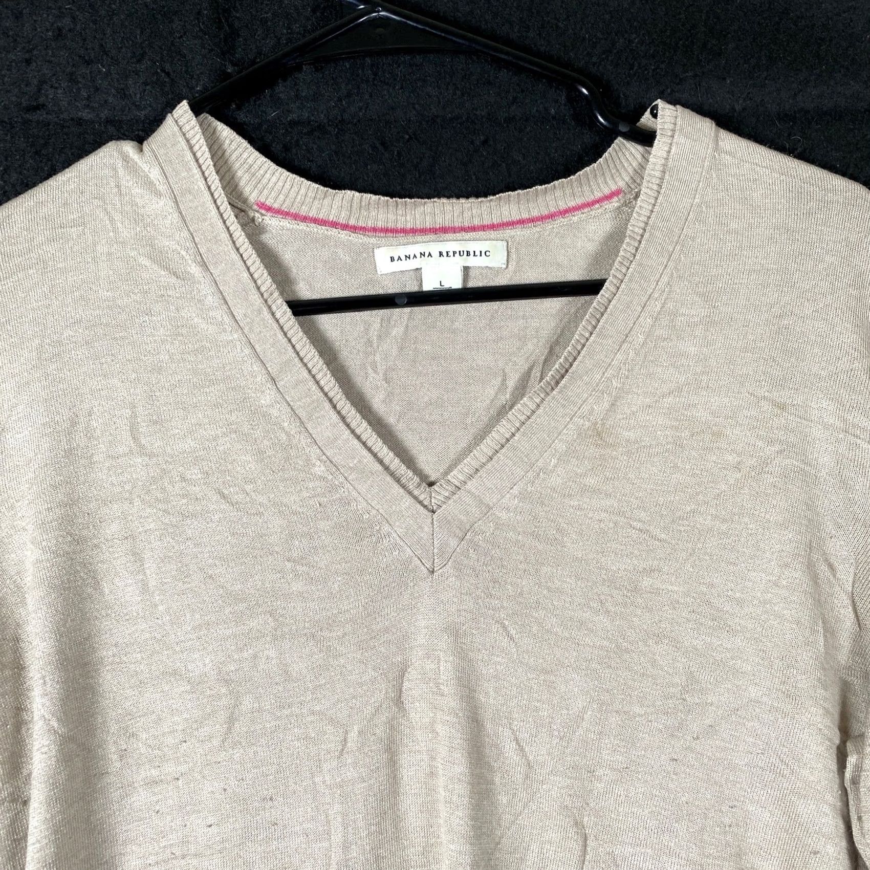 Banana Republic Banana Republic Womens Sweater Tan Oatmeal Long Sleeve Silk Blend L Pullover Knit Casual Workwear Preppy Modern 90s Mens Women’s? Size L / US 10 / IT 46 - 2 Thumbnail