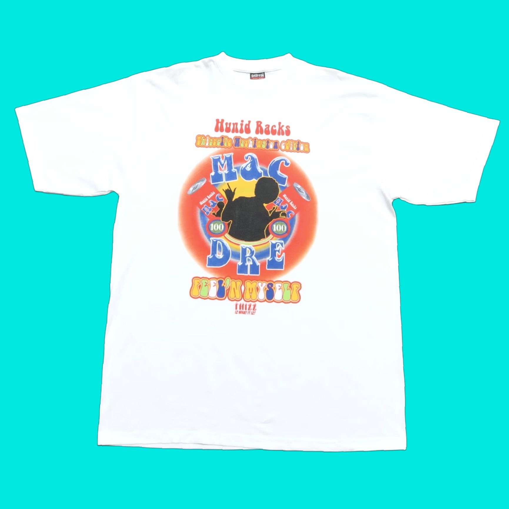 Griffin VINTAGE Mac Dre Thizelle Washington Shirt Men 2XL White Thizz Hunid Racks Size US XXL / EU 58 / 5 - 1 Thumbnail