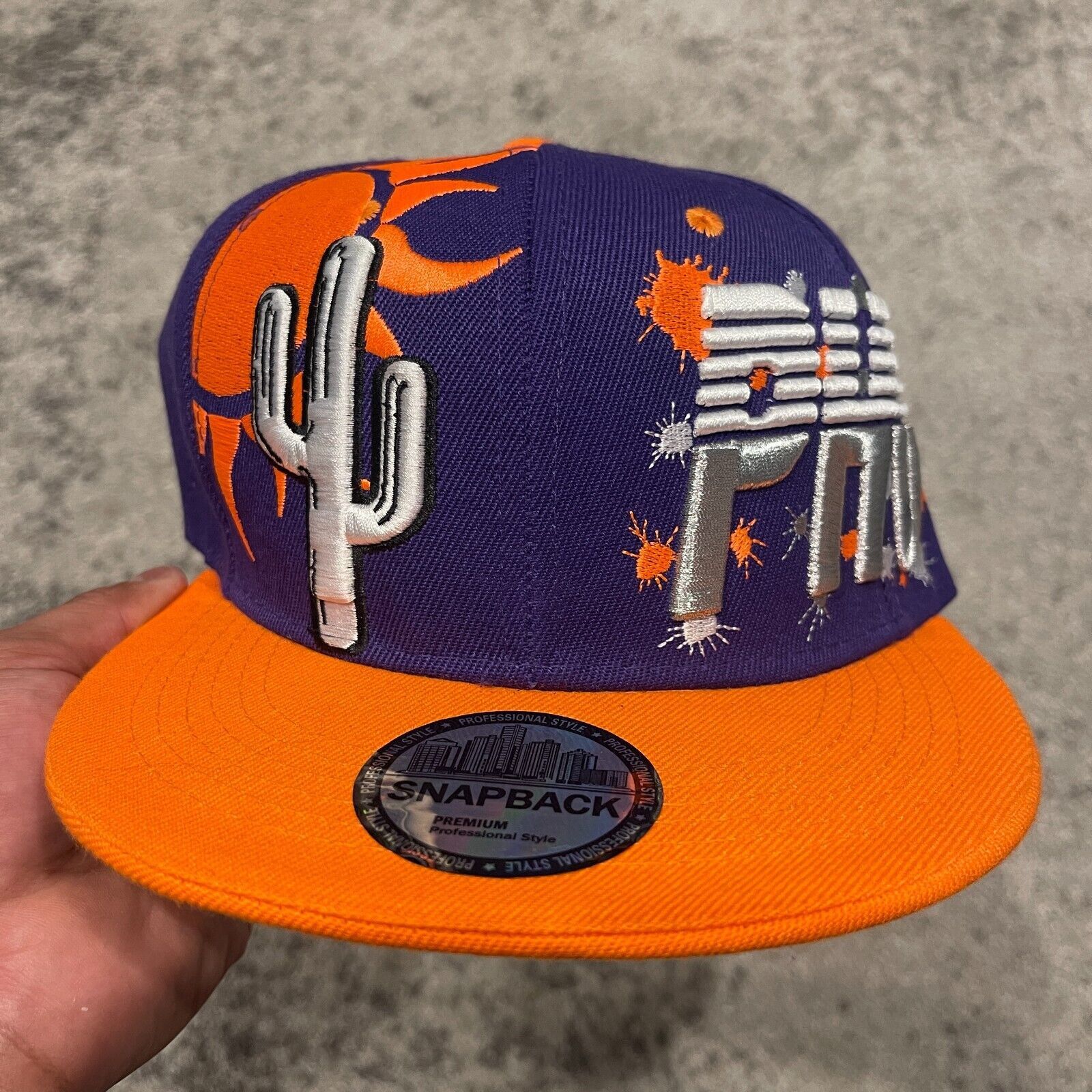 Supreme Phoenix New Leader Splash Snapback Hat Purple Orange Sports Size ONE SIZE - 2 Thumbnail