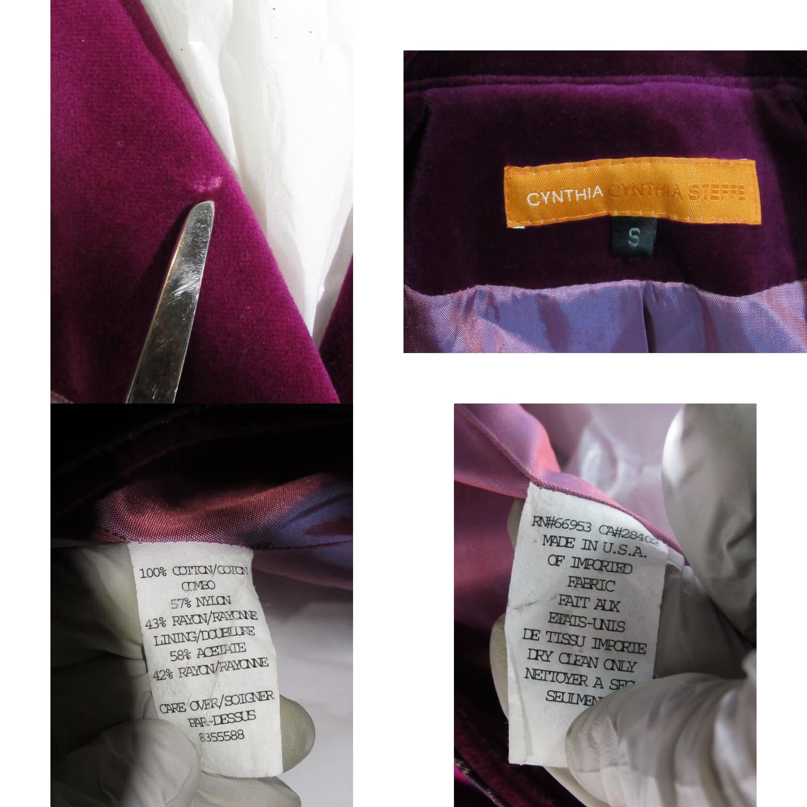 Vintage Cynthia Cynthia Steffe Trench Coat Embroidered Violet Small Womens Long Sleeve Button Pocket Knit Collection Vintage: No Coat (Size S) Size S / US 4 / IT 40 - 8 Thumbnail