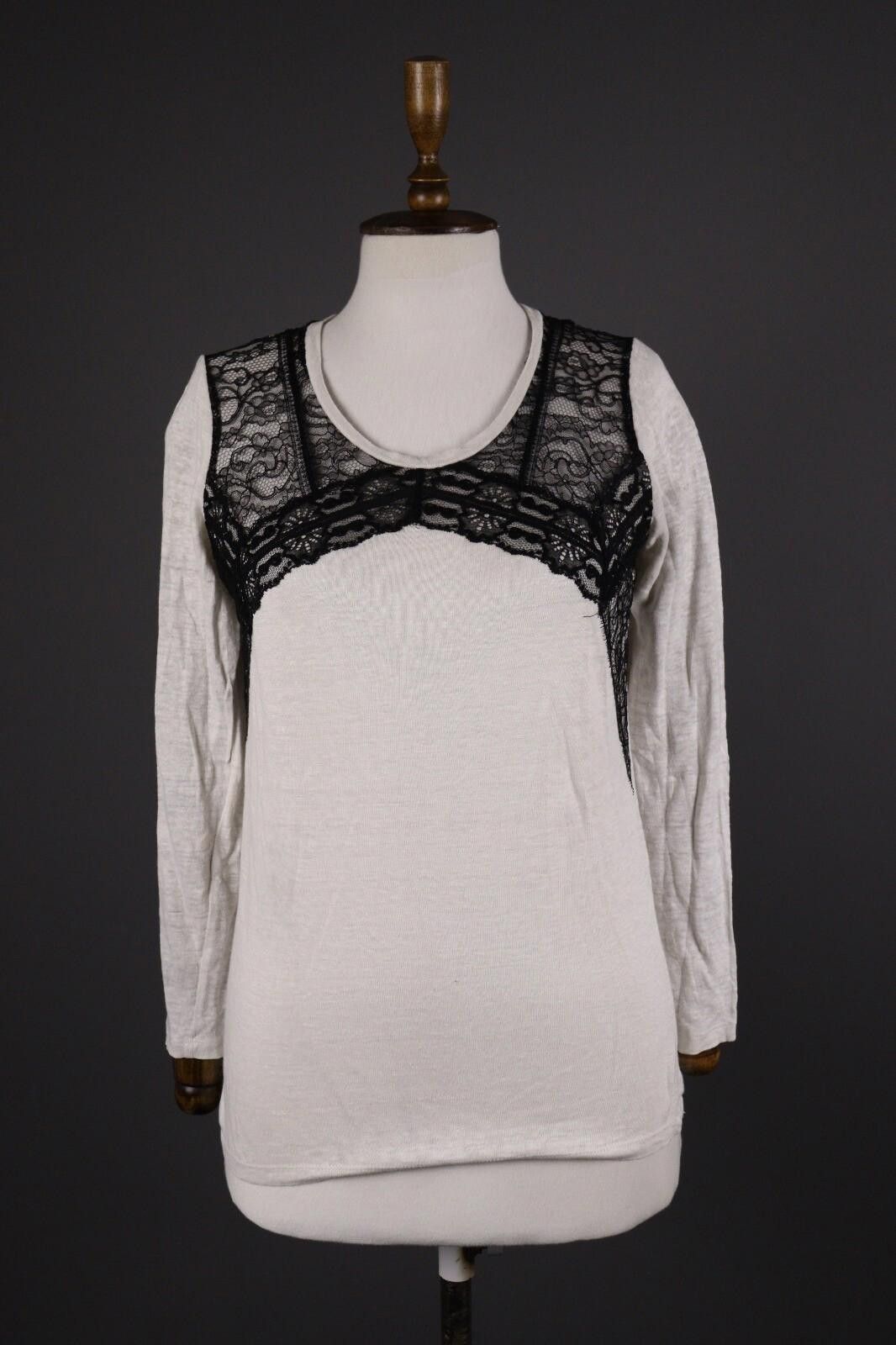 Sandro Sandro Paris Ivory Long Sleeve Top Shirt Size 2 Size S / US 4 / IT 40 - 1 Thumbnail