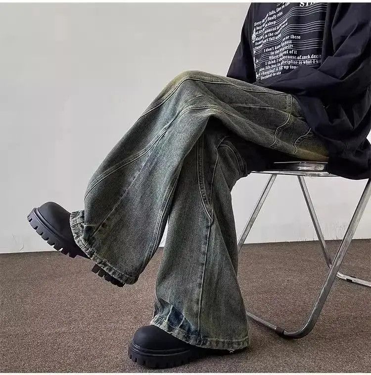 Japanese Brand Retro straight leg casual washed jeans Size US 32 / EU 48 - 5 Thumbnail