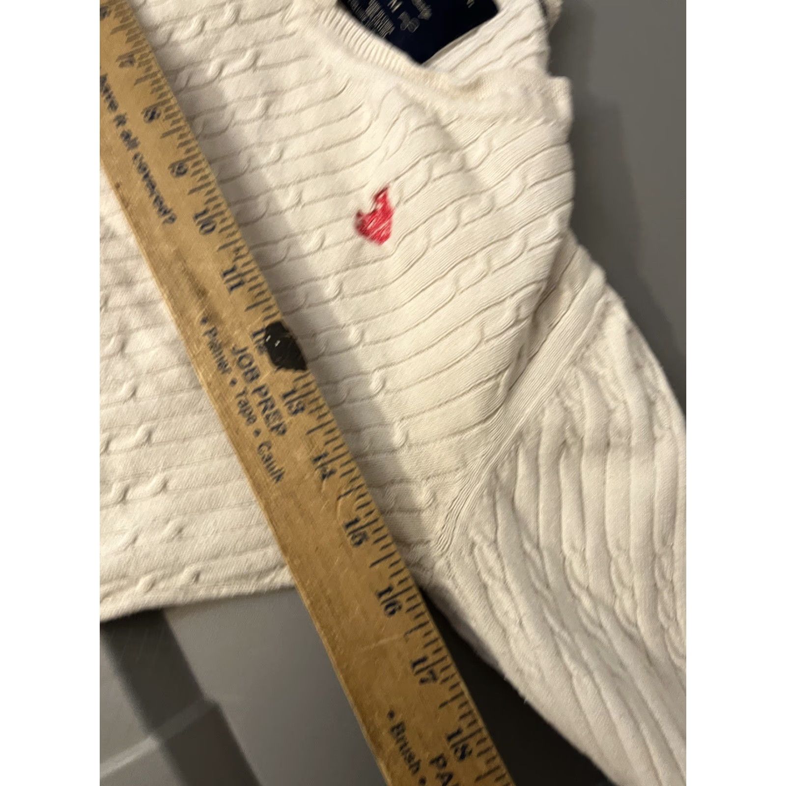 Vintage US Polo Assn. Sweater White Solid Cable-Knit V-Neck Women's M Size M / US 6-8 / IT 42-44 - 5 Thumbnail
