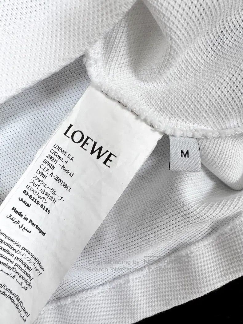 Loewe Loewe White Collar Embroidered Logo Loose Short Sleeve T-S Size M / US 6-8 / IT 42-44 - 6 Thumbnail