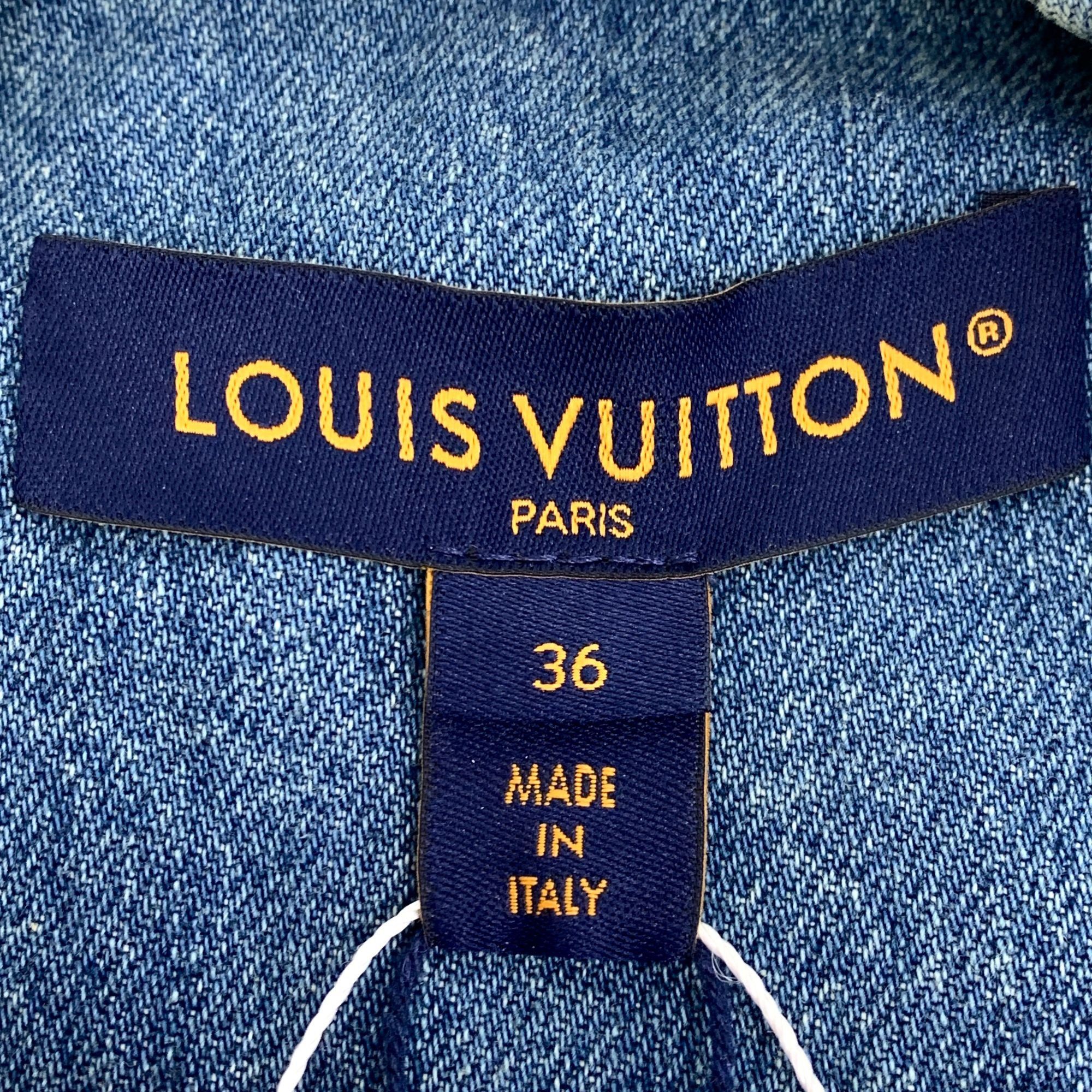 Louis Vuitton Louis Vuitton XS Logo Embroidered Cotton Denim Jacket Single Size XS / US 0-2 / IT 36-38 - 2 Thumbnail