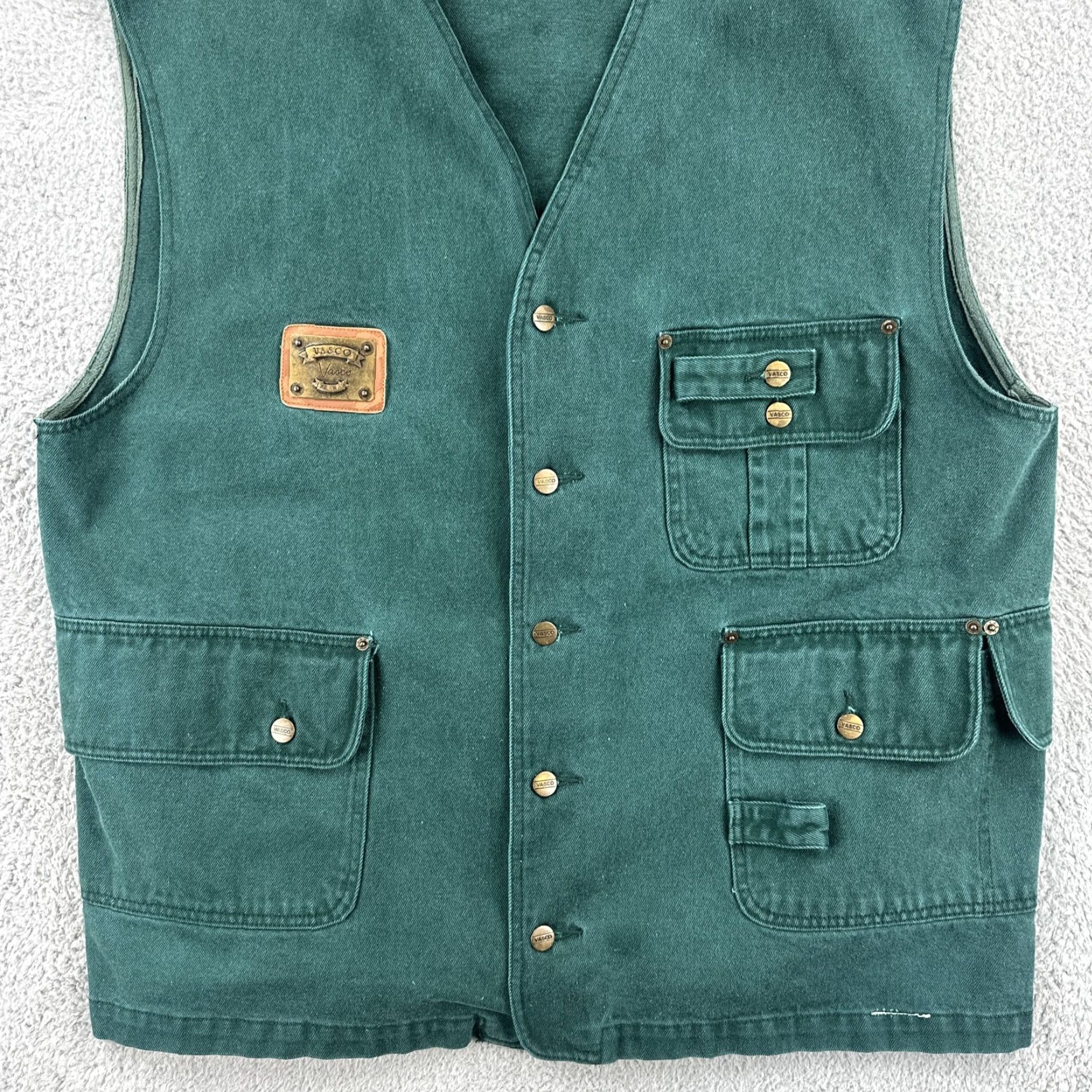 Vintage VINTAGE Vasco Vest Shirt XL Green Cotton Button Up Multiple Pockets Men AC Vintage Classic Outdoor Hunting Hiking Size US XL / EU 56 / 4 - 4 Thumbnail