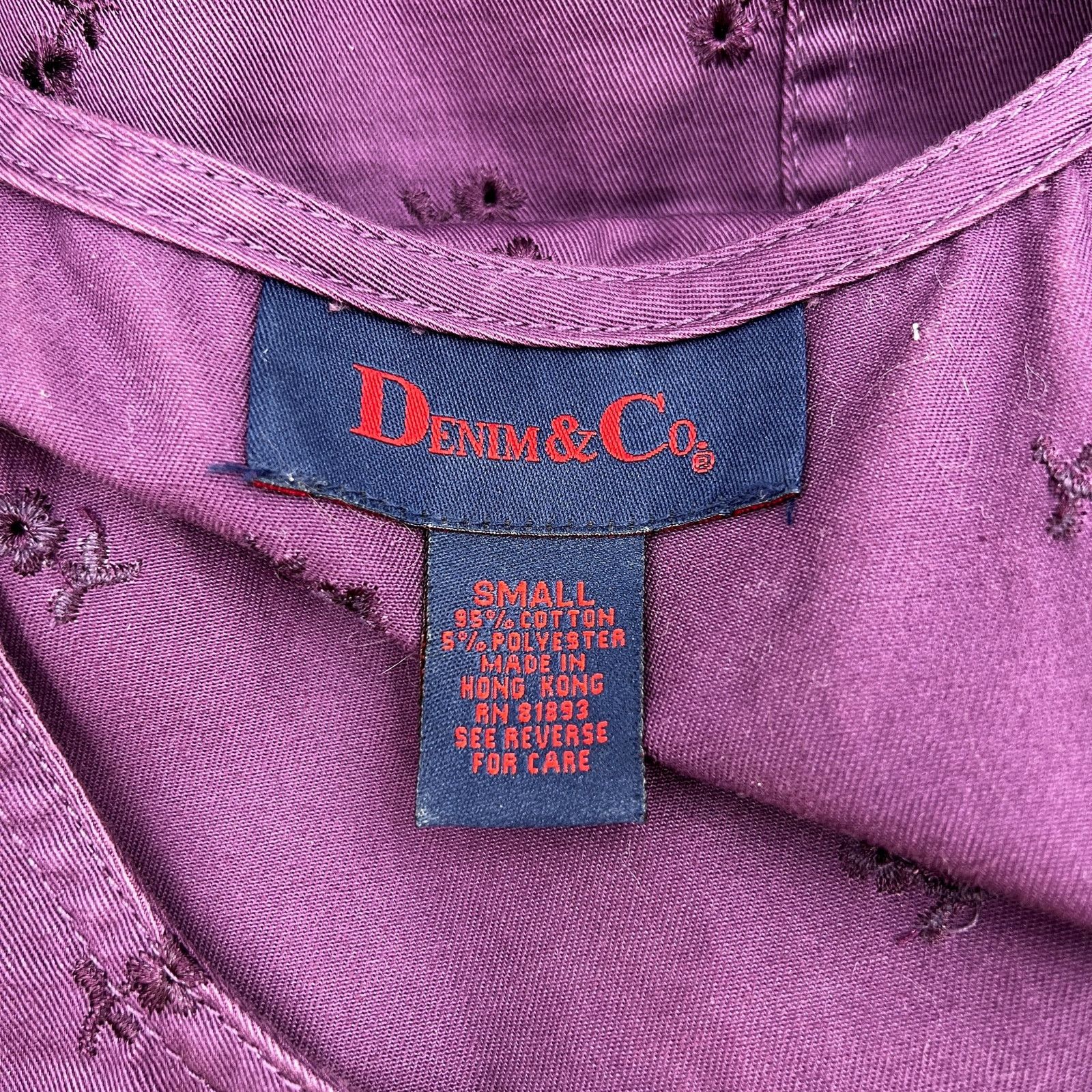 Denim & Co. Denim & Co Eyelet Cotton Twill Sleeveless Maxi Dress Purple Size M / US 6-8 / IT 42-44 - 3 Thumbnail