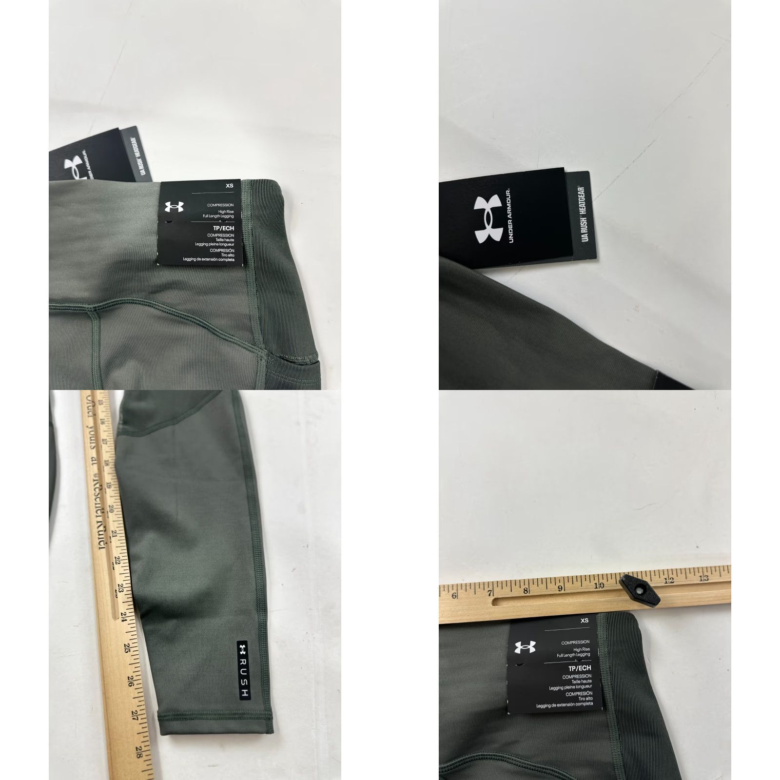 Under Armour Under Armour Legging Women XS Green Heatgear Stretch High Waisted High Rise Yoga Size 26" / US 2 / IT 38 - 8 Thumbnail