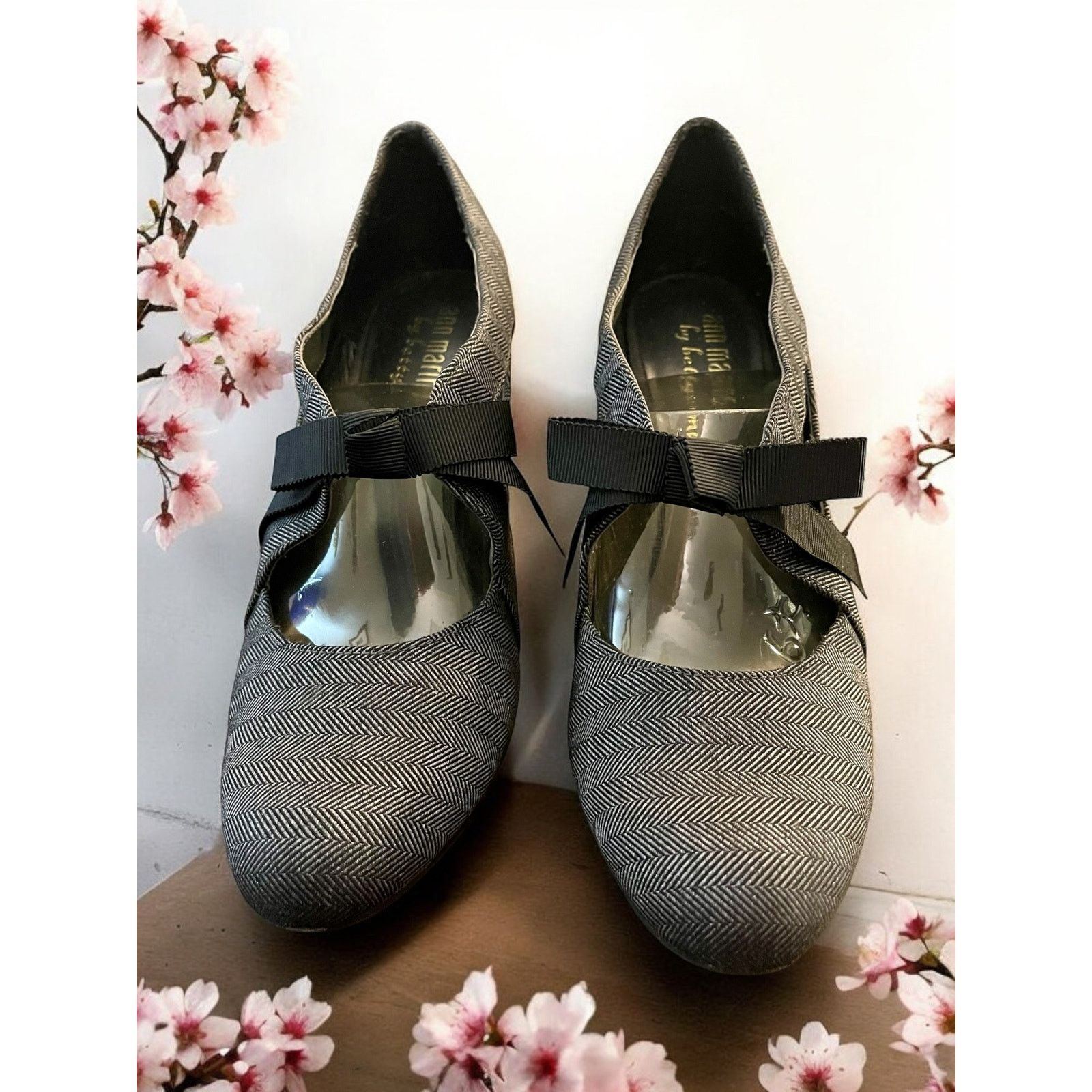 Unknown London Ann Marino Women's Mary Jane Shoes Heels Pumps Gray Size 10M Size US 10 / IT 40 - 2 Thumbnail