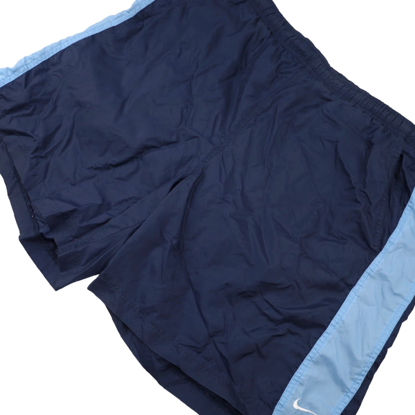 Nike VINTAGE Nike Spellout Swim Trunks Shirt Men L Blue 90s Mens Size US 33 - 3 Thumbnail