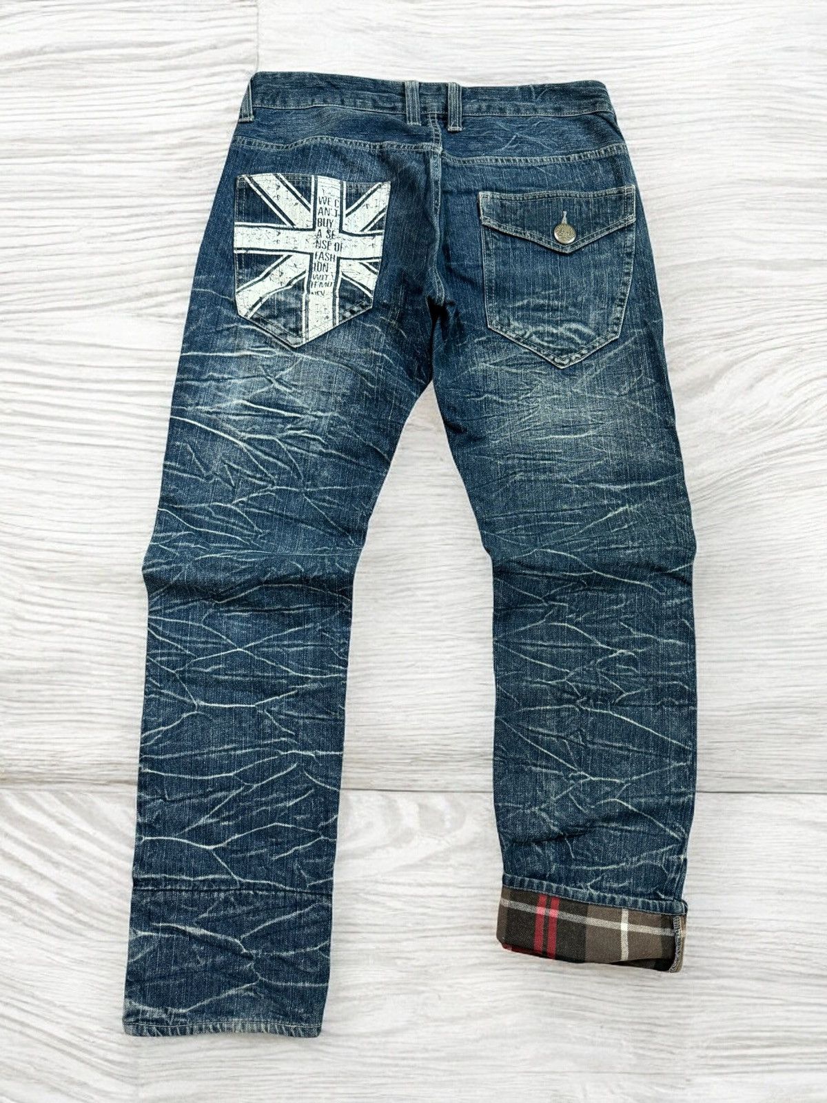 Hysteric Glamour × Japanese Brand JACK SERIKA POEM TARTAN PLAID CLAW MARK DENIM Size US 30 / EU 46 - 2 Thumbnail