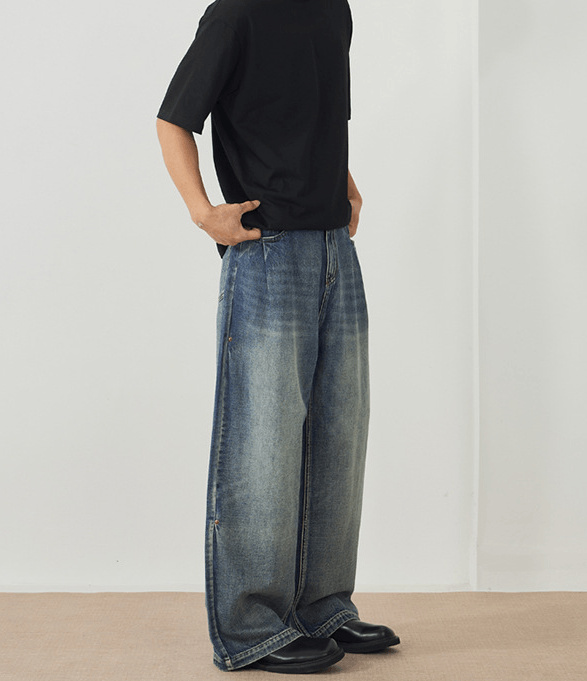 Japanese Brand × Jean Men's American retro loose distressed baggy jeans Size US 32 / EU 48 - 3 Thumbnail