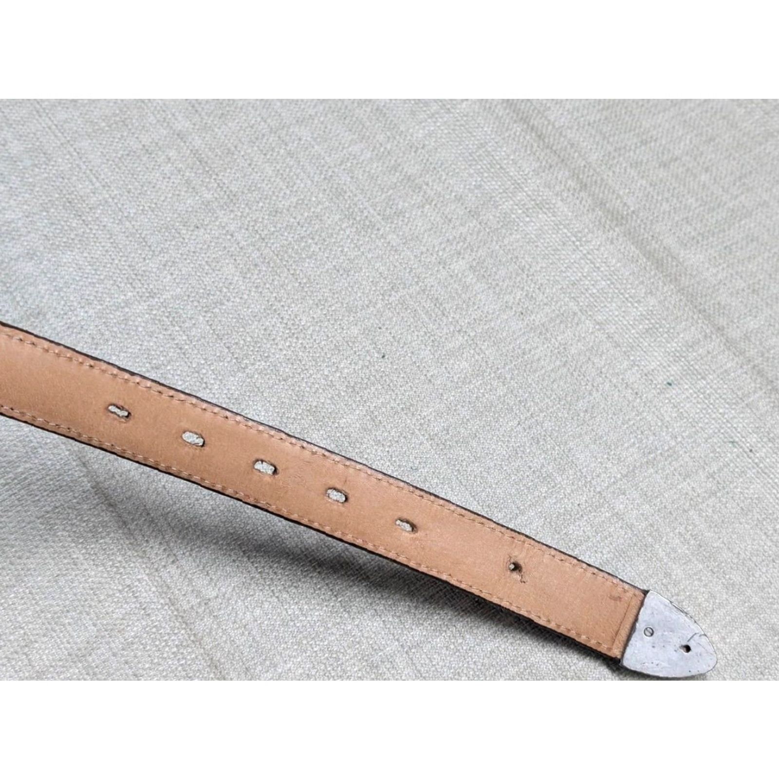 Vintage VINTAGE Nocona USA made concho belt 28 western leather brown crocodile alligator print belt Mens Size 28 - 5 Thumbnail
