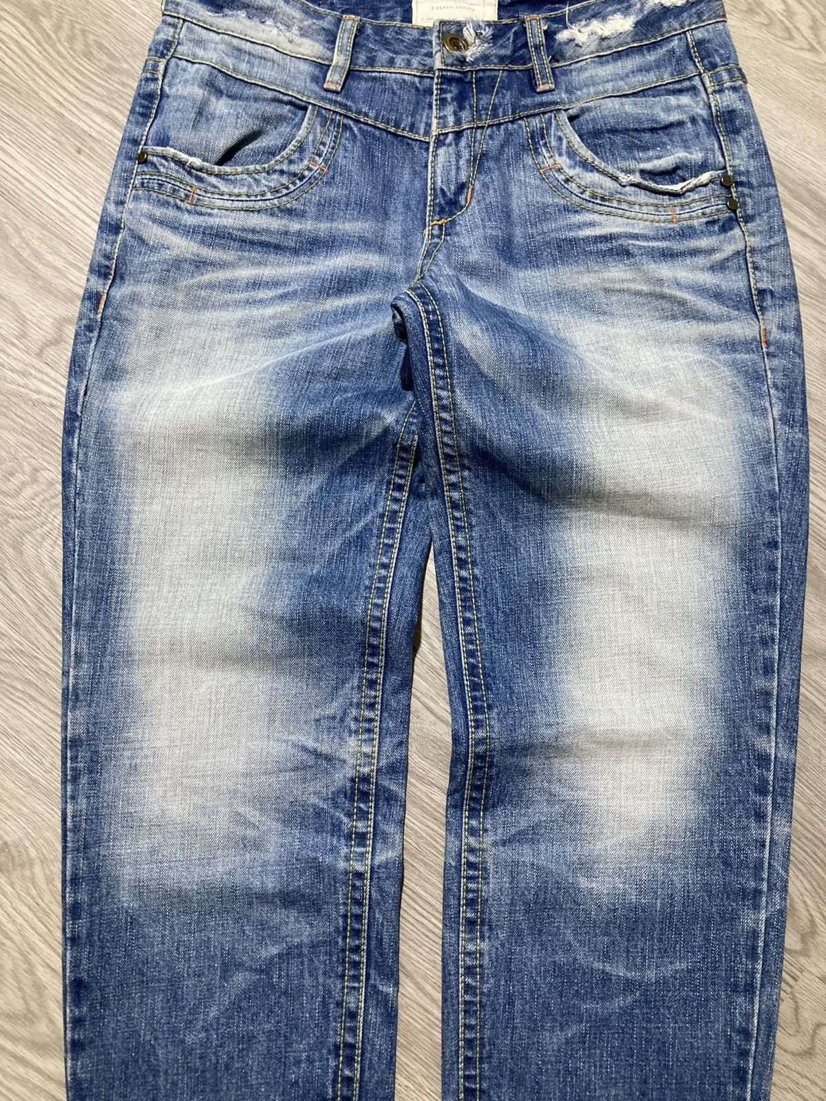 If Six Was Nine 2000s Lolita Y2k Studded Faded 3/4 Jeans Pants Lgb Punk Size US 32 / EU 48 - 16 Thumbnail