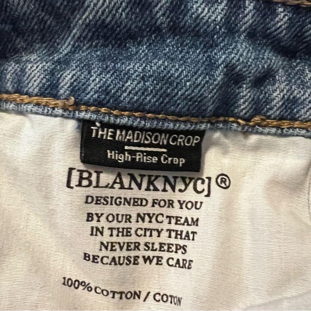 BLANKNYC Blank NYC The Madison Crop High Rise Distressed Jeans Women Size 29" - 9 Thumbnail