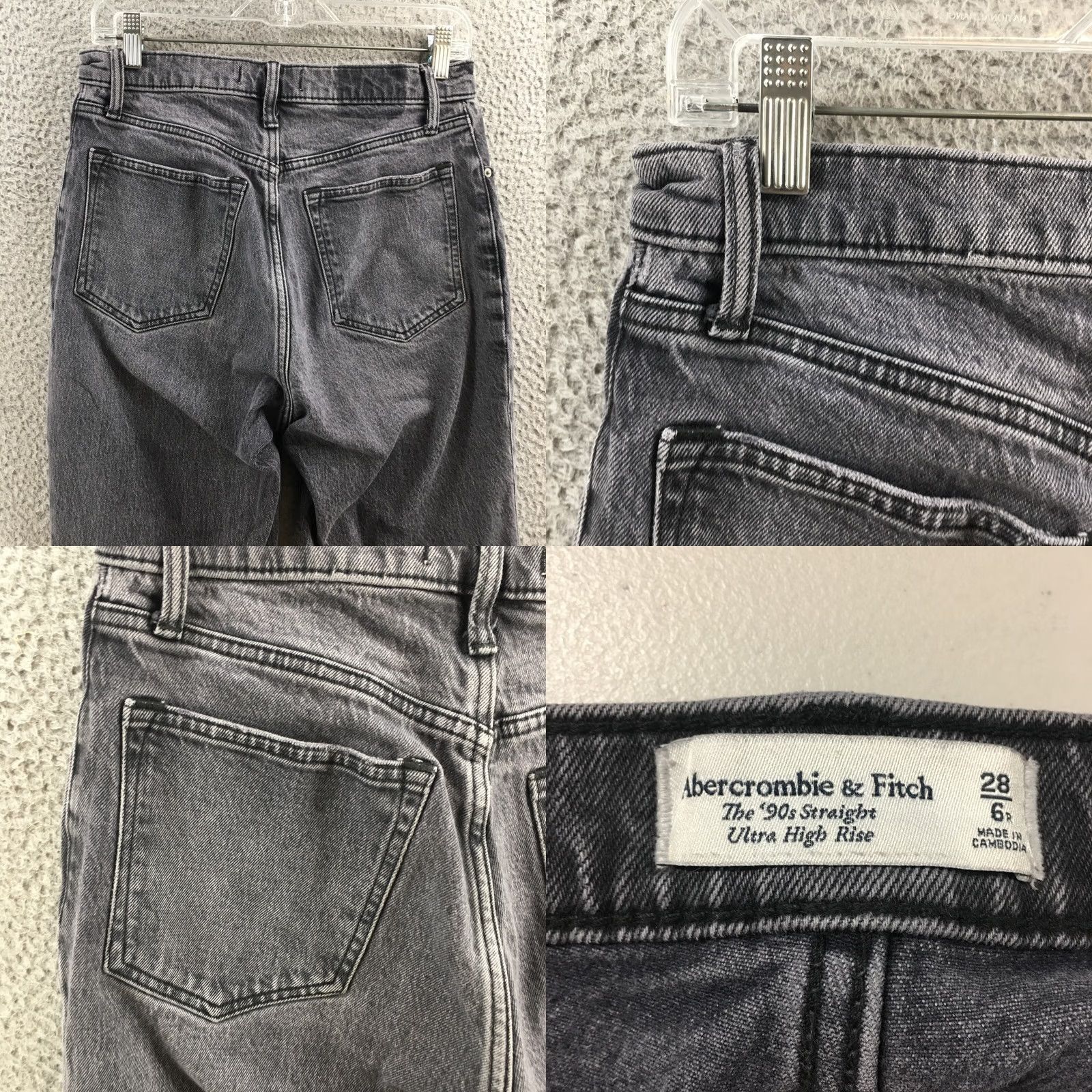 Abercrombie & Fitch Abercrombie & Fitch Jeans Womens 28/6R | Straight Jeans | Gray Zip | 30x30 Inseam 5-Pocket Denim Regular Rise Size 28" / US 6 / IT 42 - 9 Thumbnail