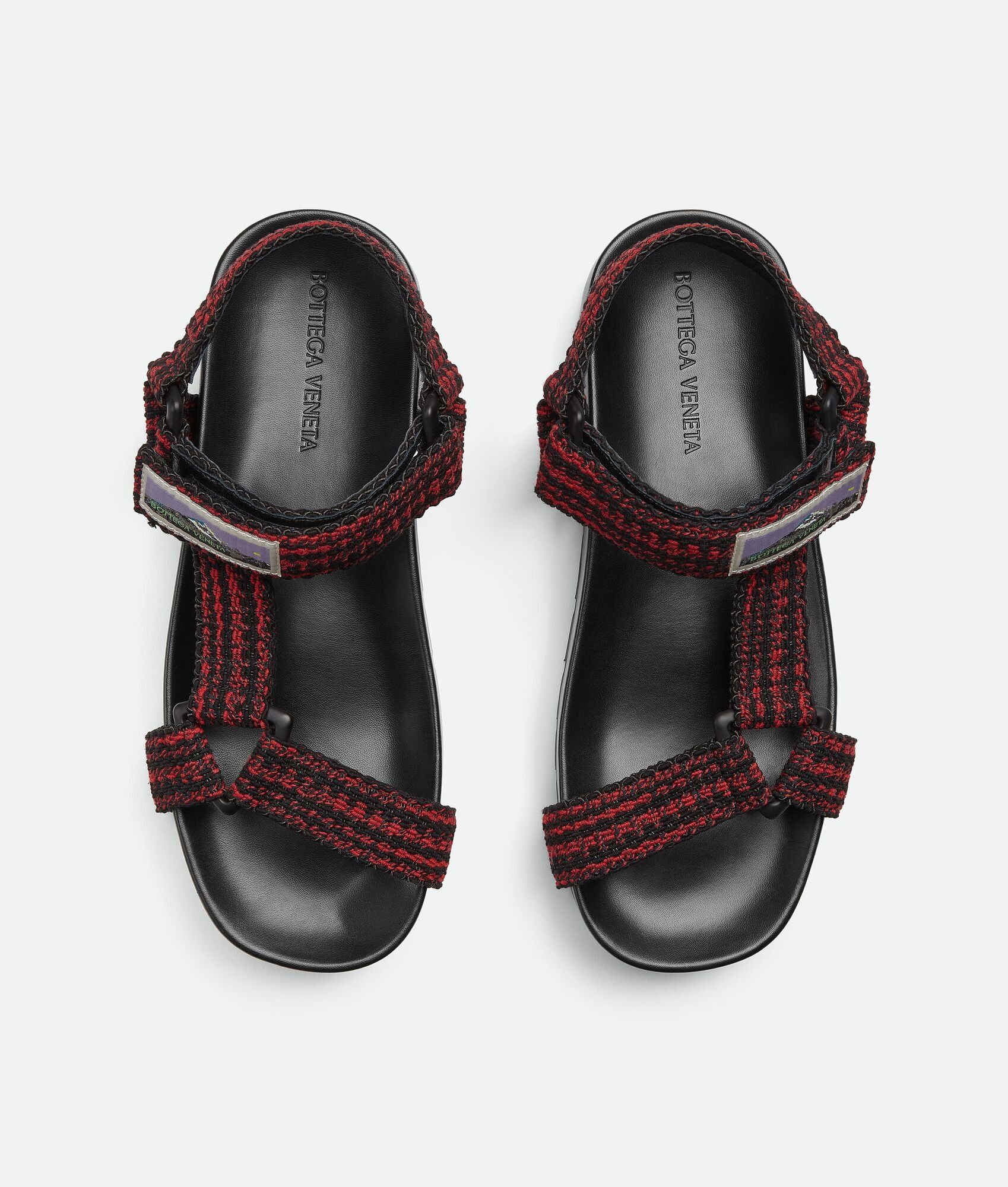 Bottega Veneta o1w1db10825 Trip Sandals in Black/Carmine Size US 9 / EU 42 - 5 Thumbnail