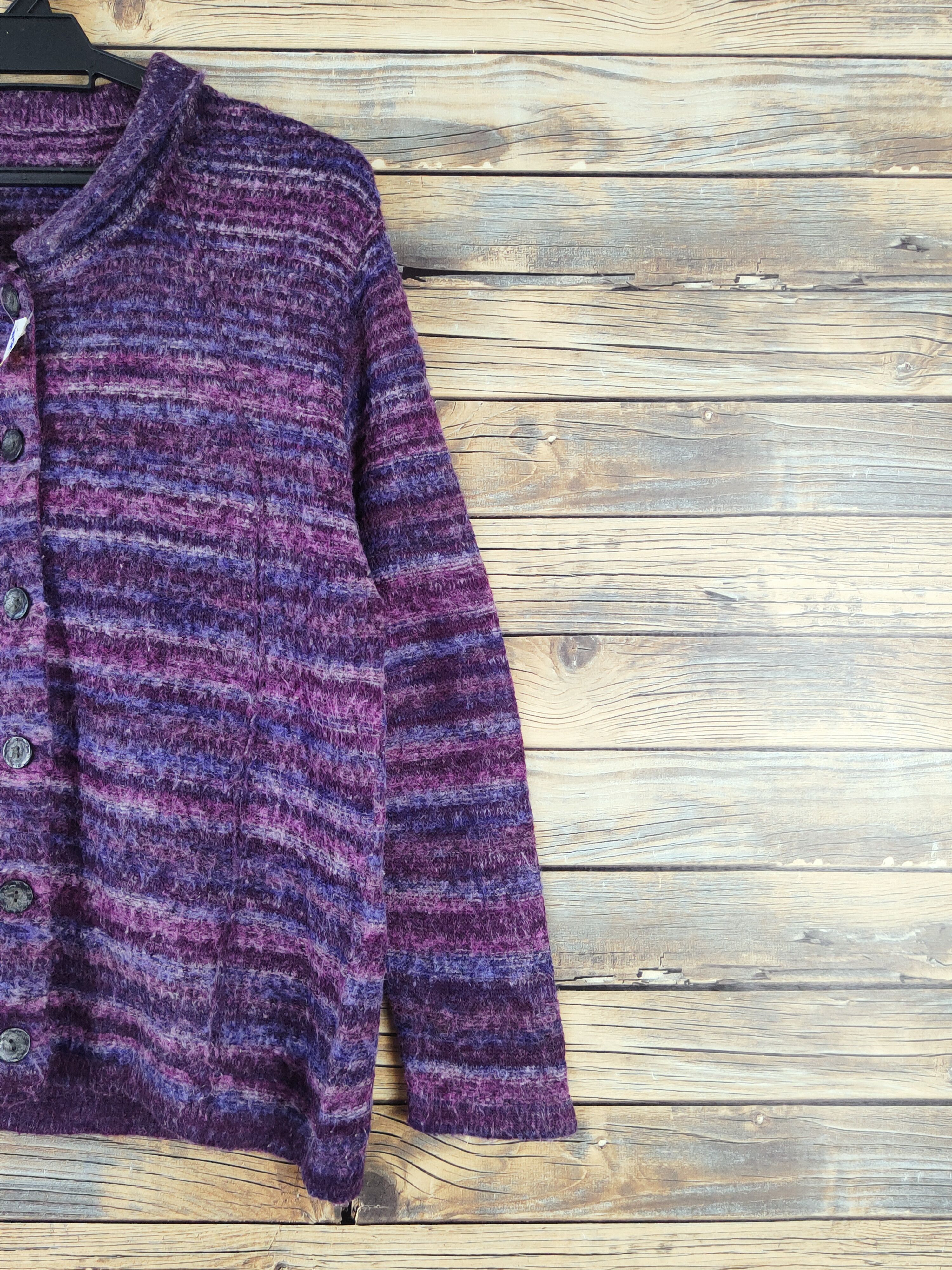 Japanese Brand Japanese Brand Dark Purple Knitwear Cardigan #W993 Size M / US 6-8 / IT 42-44 - 5 Thumbnail