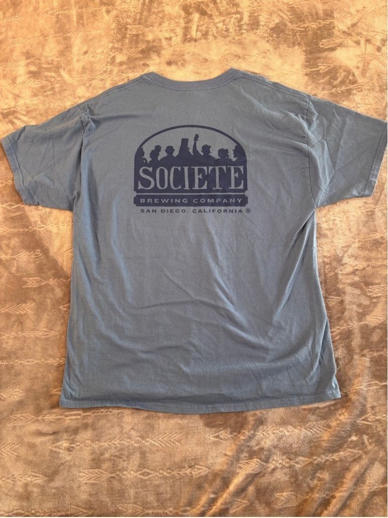 Hanes Men's Hanes T-shirt XL Blue Societe Brewing Company Size US XL / EU 56 / 4 - 10 Thumbnail