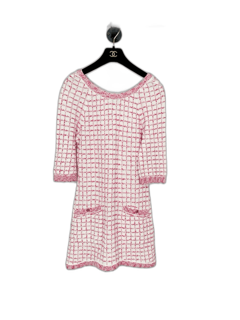 Chanel Chanel Woven Dress in Pink and White Size M / US 6-8 / IT 42-44 - 1 Thumbnail