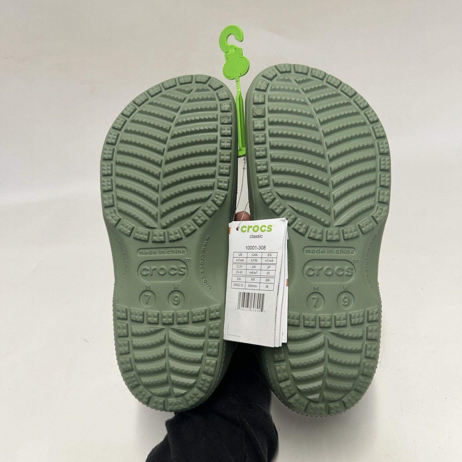 Crocs Crocs Classic Slip-On Clogs “Moss Green” 10001-309 Size US 9 / IT 39 - 5 Thumbnail