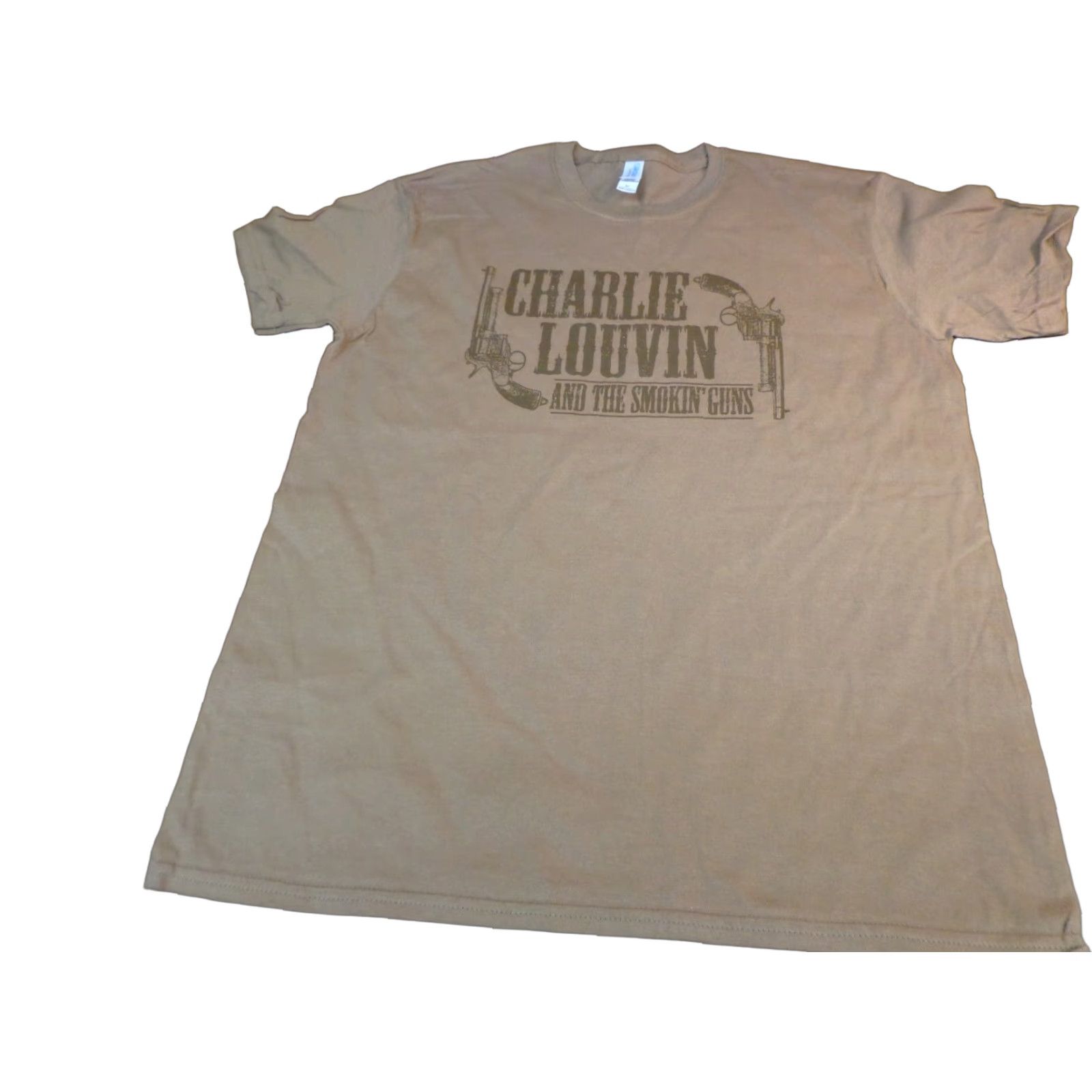 Gildan Charlie Louvin & The Smokin' Guns T-Shirt Medium Brown Tee S3 Size US M / EU 48-50 / 2 - 1 Thumbnail
